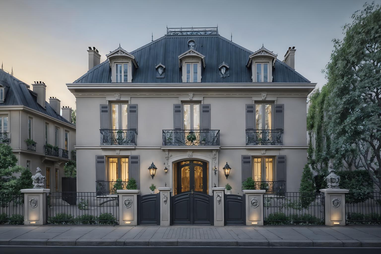 parisian-style exterior designed (house exterior exterior) . . cinematic photo, highly detailed, cinematic lighting, ultra-detailed, ultrarealistic, photorealism, 8k. parisian exterior design style. masterpiece, cinematic light, ultrarealistic+, photorealistic+, 8k, raw photo, realistic, sharp focus on eyes, (symmetrical eyes), (intact eyes), hyperrealistic, highest quality, best quality, , highly detailed, masterpiece, best quality, extremely detailed 8k wallpaper, masterpiece, best quality, ultra-detailed, best shadow, detailed background, detailed face, detailed eyes, high contrast, best illumination, detailed face, dulux, caustic, dynamic angle, detailed glow. dramatic lighting. highly detailed, insanely detailed hair, symmetrical, intricate details, professionally retouched, 8k high definition. strong bokeh. award winning photo.