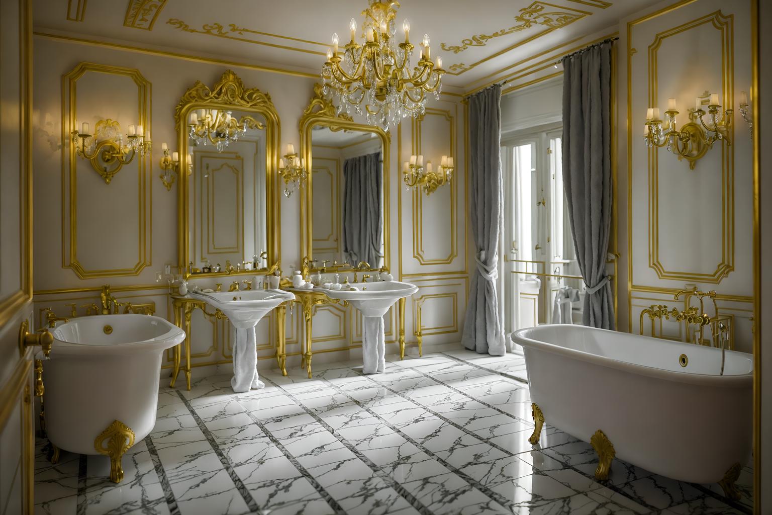 parisian-style (hotel bathroom interior) with plant and bath rail and toilet seat and bathroom sink with faucet and shower and bath towel and mirror and bathroom cabinet. . . cinematic photo, highly detailed, cinematic lighting, ultra-detailed, ultrarealistic, photorealism, 8k. parisian interior design style. masterpiece, cinematic light, ultrarealistic+, photorealistic+, 8k, raw photo, realistic, sharp focus on eyes, (symmetrical eyes), (intact eyes), hyperrealistic, highest quality, best quality, , highly detailed, masterpiece, best quality, extremely detailed 8k wallpaper, masterpiece, best quality, ultra-detailed, best shadow, detailed background, detailed face, detailed eyes, high contrast, best illumination, detailed face, dulux, caustic, dynamic angle, detailed glow. dramatic lighting. highly detailed, insanely detailed hair, symmetrical, intricate details, professionally retouched, 8k high definition. strong bokeh. award winning photo.