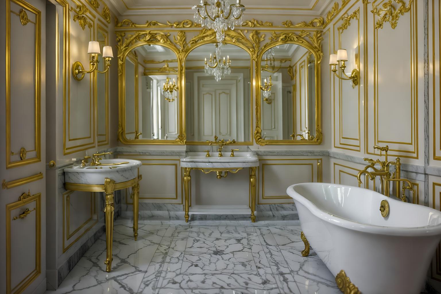 parisian-style (hotel bathroom interior) with plant and bath rail and toilet seat and bathroom sink with faucet and shower and bath towel and mirror and bathroom cabinet. . . cinematic photo, highly detailed, cinematic lighting, ultra-detailed, ultrarealistic, photorealism, 8k. parisian interior design style. masterpiece, cinematic light, ultrarealistic+, photorealistic+, 8k, raw photo, realistic, sharp focus on eyes, (symmetrical eyes), (intact eyes), hyperrealistic, highest quality, best quality, , highly detailed, masterpiece, best quality, extremely detailed 8k wallpaper, masterpiece, best quality, ultra-detailed, best shadow, detailed background, detailed face, detailed eyes, high contrast, best illumination, detailed face, dulux, caustic, dynamic angle, detailed glow. dramatic lighting. highly detailed, insanely detailed hair, symmetrical, intricate details, professionally retouched, 8k high definition. strong bokeh. award winning photo.