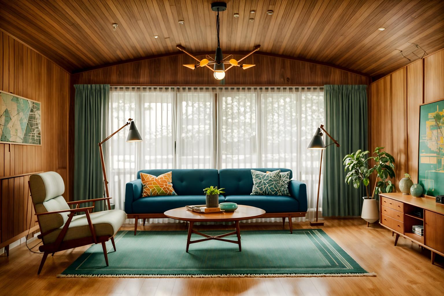 midcentury modern-style (attic interior) . with integrating indoor and outdoor motifs and function over form and clean lines and natural and manmade materials and graphic shapes and vibrant colors and muted tones and wood pendant light mid century modern chandelier. . cinematic photo, highly detailed, cinematic lighting, ultra-detailed, ultrarealistic, photorealism, 8k. midcentury modern interior design style. masterpiece, cinematic light, ultrarealistic+, photorealistic+, 8k, raw photo, realistic, sharp focus on eyes, (symmetrical eyes), (intact eyes), hyperrealistic, highest quality, best quality, , highly detailed, masterpiece, best quality, extremely detailed 8k wallpaper, masterpiece, best quality, ultra-detailed, best shadow, detailed background, detailed face, detailed eyes, high contrast, best illumination, detailed face, dulux, caustic, dynamic angle, detailed glow. dramatic lighting. highly detailed, insanely detailed hair, symmetrical, intricate details, professionally retouched, 8k high definition. strong bokeh. award winning photo.