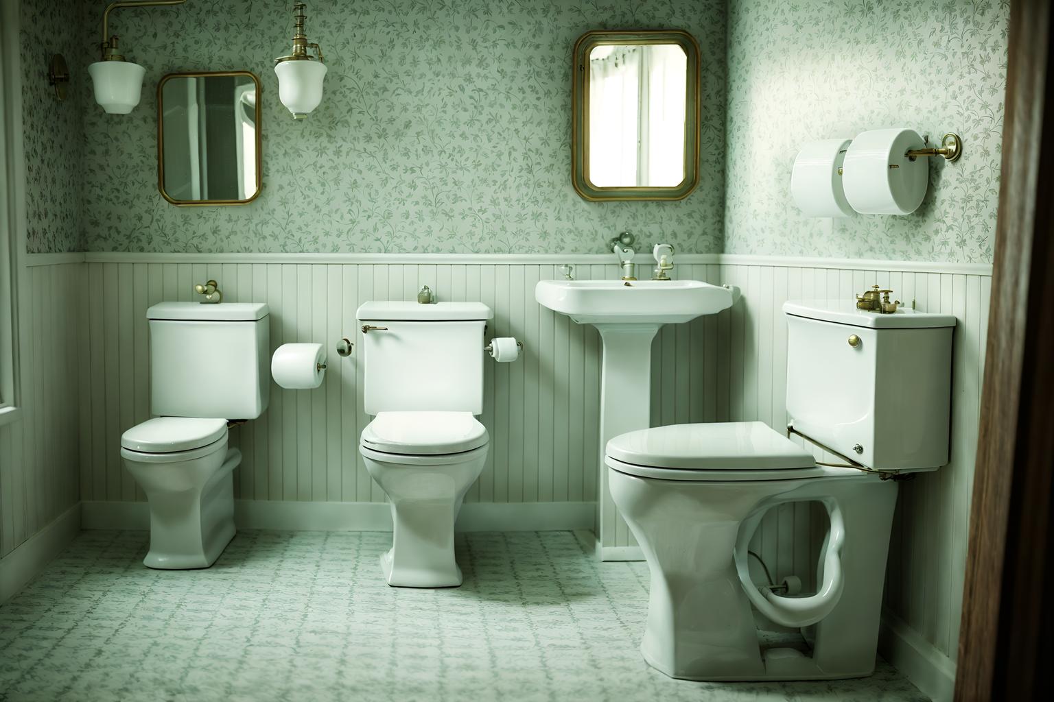 vintage-style (toilet interior) with toilet with toilet seat up and sink with tap and toilet paper hanger and toilet with toilet seat up. . with . . cinematic photo, highly detailed, cinematic lighting, ultra-detailed, ultrarealistic, photorealism, 8k. vintage interior design style. masterpiece, cinematic light, ultrarealistic+, photorealistic+, 8k, raw photo, realistic, sharp focus on eyes, (symmetrical eyes), (intact eyes), hyperrealistic, highest quality, best quality, , highly detailed, masterpiece, best quality, extremely detailed 8k wallpaper, masterpiece, best quality, ultra-detailed, best shadow, detailed background, detailed face, detailed eyes, high contrast, best illumination, detailed face, dulux, caustic, dynamic angle, detailed glow. dramatic lighting. highly detailed, insanely detailed hair, symmetrical, intricate details, professionally retouched, 8k high definition. strong bokeh. award winning photo.