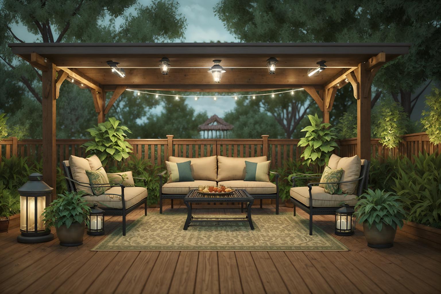 vintage-style designed (outdoor patio ) with patio couch with pillows and plant and barbeque or grill and deck with deck chairs and grass and patio couch with pillows. . with . . cinematic photo, highly detailed, cinematic lighting, ultra-detailed, ultrarealistic, photorealism, 8k. vintage design style. masterpiece, cinematic light, ultrarealistic+, photorealistic+, 8k, raw photo, realistic, sharp focus on eyes, (symmetrical eyes), (intact eyes), hyperrealistic, highest quality, best quality, , highly detailed, masterpiece, best quality, extremely detailed 8k wallpaper, masterpiece, best quality, ultra-detailed, best shadow, detailed background, detailed face, detailed eyes, high contrast, best illumination, detailed face, dulux, caustic, dynamic angle, detailed glow. dramatic lighting. highly detailed, insanely detailed hair, symmetrical, intricate details, professionally retouched, 8k high definition. strong bokeh. award winning photo.