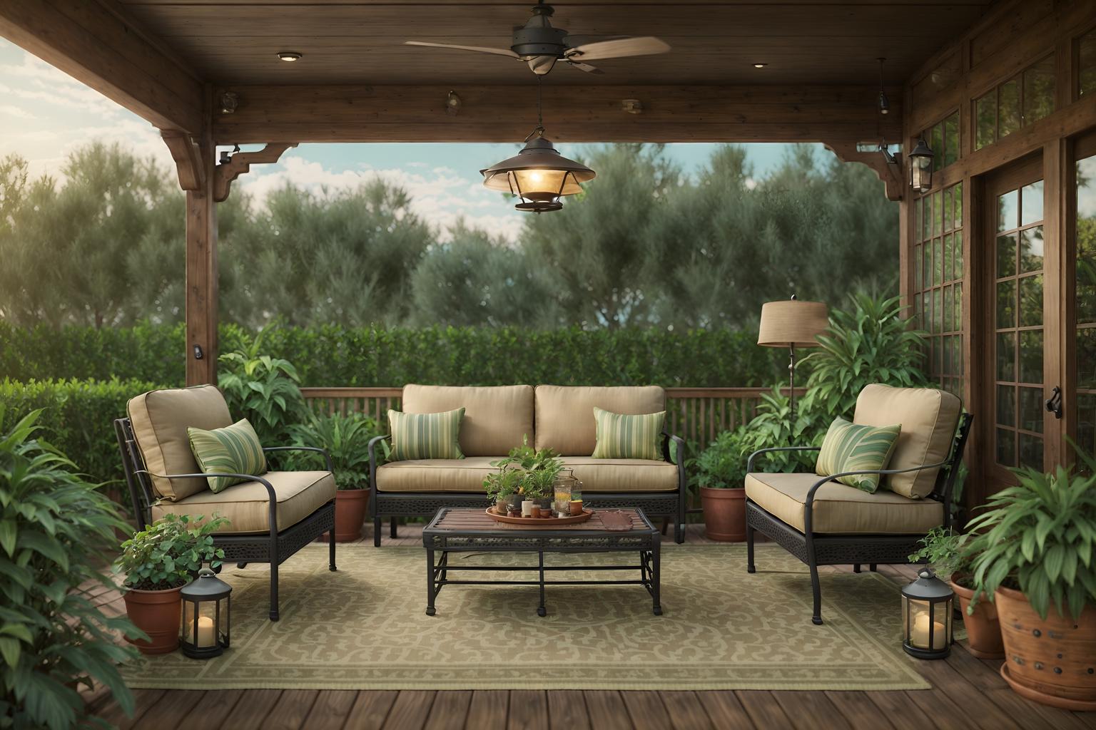 vintage-style designed (outdoor patio ) with patio couch with pillows and plant and barbeque or grill and deck with deck chairs and grass and patio couch with pillows. . with . . cinematic photo, highly detailed, cinematic lighting, ultra-detailed, ultrarealistic, photorealism, 8k. vintage design style. masterpiece, cinematic light, ultrarealistic+, photorealistic+, 8k, raw photo, realistic, sharp focus on eyes, (symmetrical eyes), (intact eyes), hyperrealistic, highest quality, best quality, , highly detailed, masterpiece, best quality, extremely detailed 8k wallpaper, masterpiece, best quality, ultra-detailed, best shadow, detailed background, detailed face, detailed eyes, high contrast, best illumination, detailed face, dulux, caustic, dynamic angle, detailed glow. dramatic lighting. highly detailed, insanely detailed hair, symmetrical, intricate details, professionally retouched, 8k high definition. strong bokeh. award winning photo.