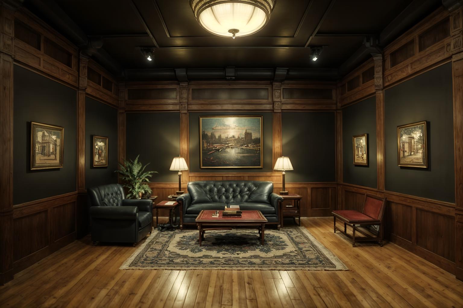 vintage-style (exhibition space interior) . with . . cinematic photo, highly detailed, cinematic lighting, ultra-detailed, ultrarealistic, photorealism, 8k. vintage interior design style. masterpiece, cinematic light, ultrarealistic+, photorealistic+, 8k, raw photo, realistic, sharp focus on eyes, (symmetrical eyes), (intact eyes), hyperrealistic, highest quality, best quality, , highly detailed, masterpiece, best quality, extremely detailed 8k wallpaper, masterpiece, best quality, ultra-detailed, best shadow, detailed background, detailed face, detailed eyes, high contrast, best illumination, detailed face, dulux, caustic, dynamic angle, detailed glow. dramatic lighting. highly detailed, insanely detailed hair, symmetrical, intricate details, professionally retouched, 8k high definition. strong bokeh. award winning photo.