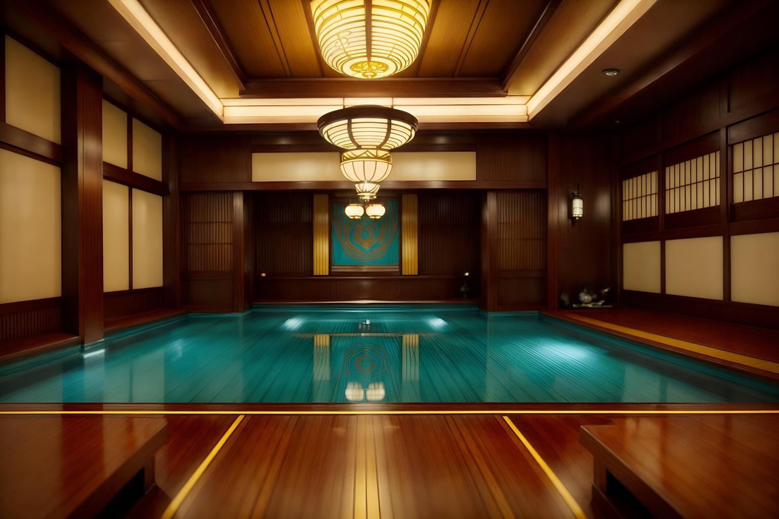 art deco-style (onsen interior) . with smooth lines and luxury and bright and cheerful colors and exuberant shapes and abstract patterns and geometric lines and stream-lined forms and decadent detail. . cinematic photo, highly detailed, cinematic lighting, ultra-detailed, ultrarealistic, photorealism, 8k. art deco interior design style. masterpiece, cinematic light, ultrarealistic+, photorealistic+, 8k, raw photo, realistic, sharp focus on eyes, (symmetrical eyes), (intact eyes), hyperrealistic, highest quality, best quality, , highly detailed, masterpiece, best quality, extremely detailed 8k wallpaper, masterpiece, best quality, ultra-detailed, best shadow, detailed background, detailed face, detailed eyes, high contrast, best illumination, detailed face, dulux, caustic, dynamic angle, detailed glow. dramatic lighting. highly detailed, insanely detailed hair, symmetrical, intricate details, professionally retouched, 8k high definition. strong bokeh. award winning photo.