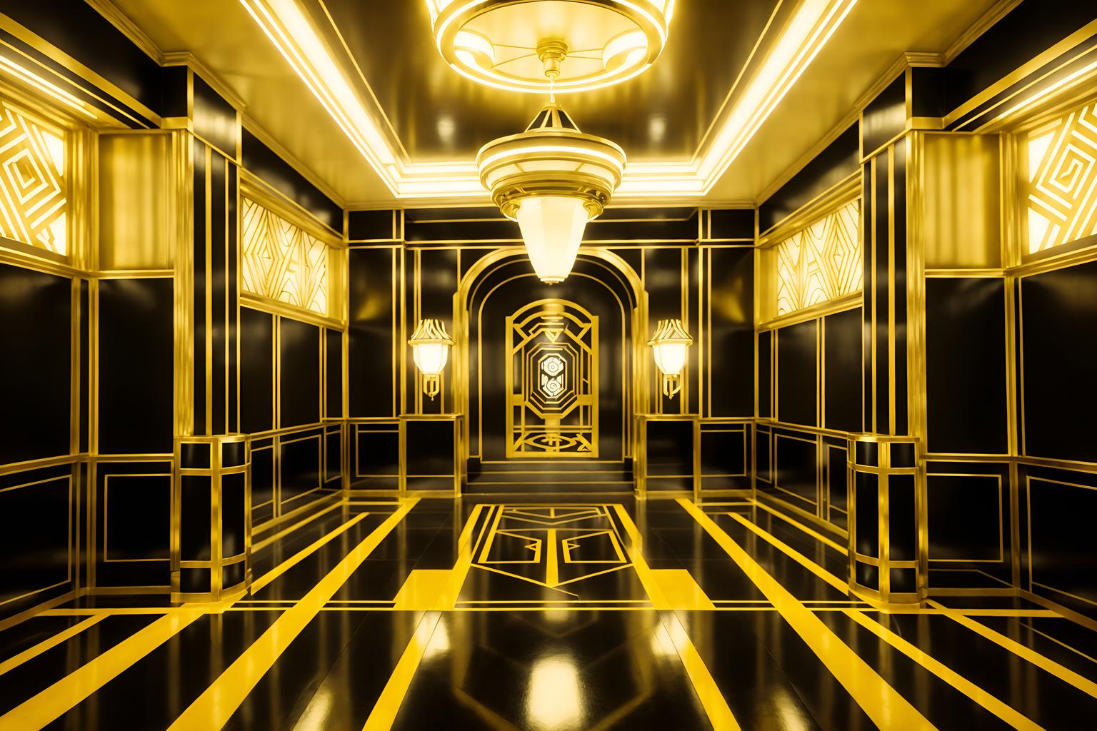 art deco-style (exhibition space interior) . with glamour and bold geometry and decadent detail and exuberant shapes and bright and cheerful colors and symmetrical designs and geometric lines and luxury. . cinematic photo, highly detailed, cinematic lighting, ultra-detailed, ultrarealistic, photorealism, 8k. art deco interior design style. masterpiece, cinematic light, ultrarealistic+, photorealistic+, 8k, raw photo, realistic, sharp focus on eyes, (symmetrical eyes), (intact eyes), hyperrealistic, highest quality, best quality, , highly detailed, masterpiece, best quality, extremely detailed 8k wallpaper, masterpiece, best quality, ultra-detailed, best shadow, detailed background, detailed face, detailed eyes, high contrast, best illumination, detailed face, dulux, caustic, dynamic angle, detailed glow. dramatic lighting. highly detailed, insanely detailed hair, symmetrical, intricate details, professionally retouched, 8k high definition. strong bokeh. award winning photo.