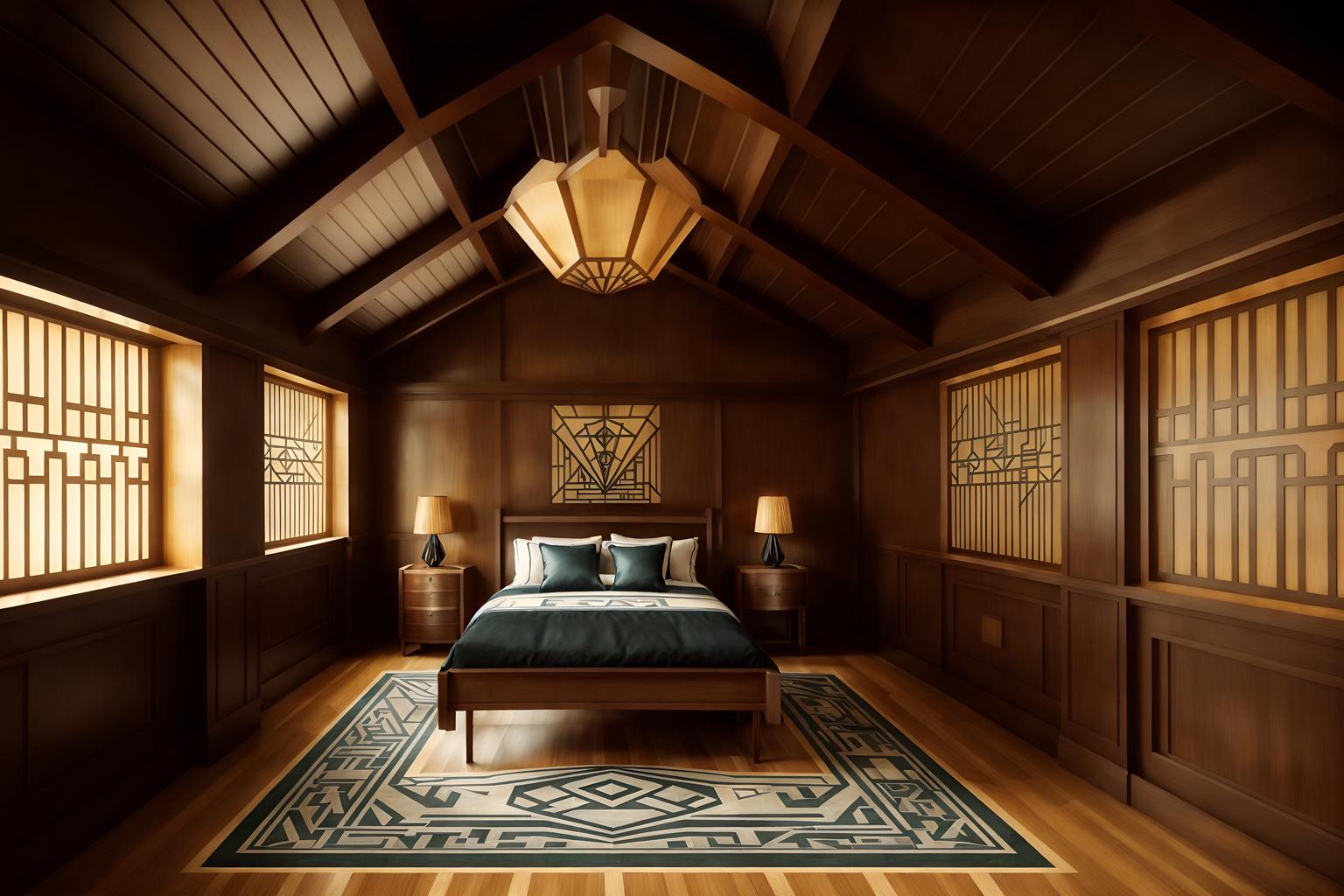 art deco-style (attic interior) . with stream-lined forms and symmetrical designs and smooth lines and glamour and geometric lines and bold geometry and rich colors and geometric shapes. . cinematic photo, highly detailed, cinematic lighting, ultra-detailed, ultrarealistic, photorealism, 8k. art deco interior design style. masterpiece, cinematic light, ultrarealistic+, photorealistic+, 8k, raw photo, realistic, sharp focus on eyes, (symmetrical eyes), (intact eyes), hyperrealistic, highest quality, best quality, , highly detailed, masterpiece, best quality, extremely detailed 8k wallpaper, masterpiece, best quality, ultra-detailed, best shadow, detailed background, detailed face, detailed eyes, high contrast, best illumination, detailed face, dulux, caustic, dynamic angle, detailed glow. dramatic lighting. highly detailed, insanely detailed hair, symmetrical, intricate details, professionally retouched, 8k high definition. strong bokeh. award winning photo.