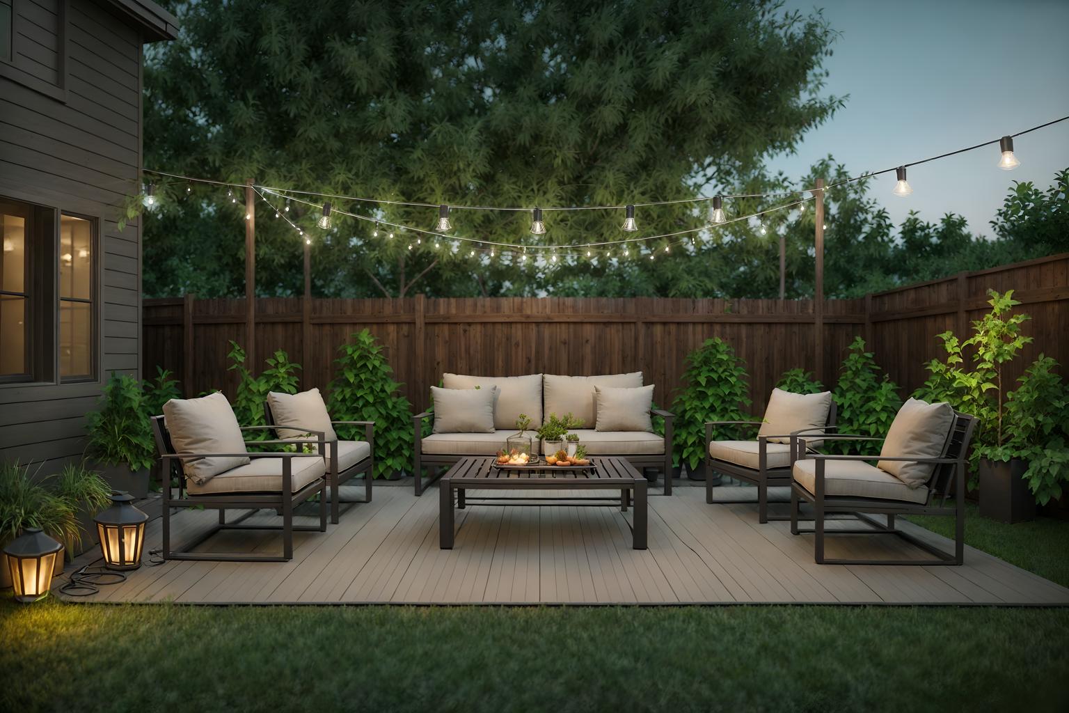 simple-style designed (outdoor patio ) with barbeque or grill and plant and patio couch with pillows and grass and deck with deck chairs and barbeque or grill. . . cinematic photo, highly detailed, cinematic lighting, ultra-detailed, ultrarealistic, photorealism, 8k. simple design style. masterpiece, cinematic light, ultrarealistic+, photorealistic+, 8k, raw photo, realistic, sharp focus on eyes, (symmetrical eyes), (intact eyes), hyperrealistic, highest quality, best quality, , highly detailed, masterpiece, best quality, extremely detailed 8k wallpaper, masterpiece, best quality, ultra-detailed, best shadow, detailed background, detailed face, detailed eyes, high contrast, best illumination, detailed face, dulux, caustic, dynamic angle, detailed glow. dramatic lighting. highly detailed, insanely detailed hair, symmetrical, intricate details, professionally retouched, 8k high definition. strong bokeh. award winning photo.