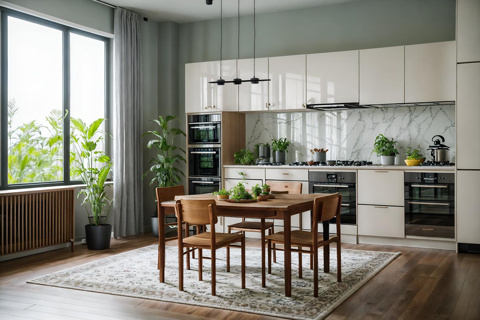 simple-style (kitchen living combo interior) with plant and occasional tables and kitchen cabinets and rug and plant and chairs and furniture and sofa. . . cinematic photo, highly detailed, cinematic lighting, ultra-detailed, ultrarealistic, photorealism, 8k. simple interior design style. masterpiece, cinematic light, ultrarealistic+, photorealistic+, 8k, raw photo, realistic, sharp focus on eyes, (symmetrical eyes), (intact eyes), hyperrealistic, highest quality, best quality, , highly detailed, masterpiece, best quality, extremely detailed 8k wallpaper, masterpiece, best quality, ultra-detailed, best shadow, detailed background, detailed face, detailed eyes, high contrast, best illumination, detailed face, dulux, caustic, dynamic angle, detailed glow. dramatic lighting. highly detailed, insanely detailed hair, symmetrical, intricate details, professionally retouched, 8k high definition. strong bokeh. award winning photo.