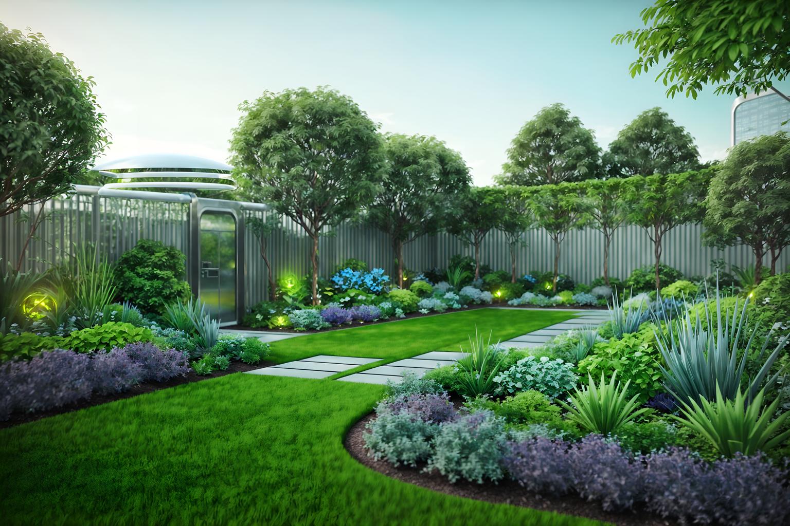 futuristic-style designed (outdoor garden ) with grass and garden tree and garden plants and grass. . with steel finishing and circular shapes and minimalist clean lines and glass panes and futurism minimalist and neutral background and bright accents and spaceship and light colors. . cinematic photo, highly detailed, cinematic lighting, ultra-detailed, ultrarealistic, photorealism, 8k. futuristic design style. masterpiece, cinematic light, ultrarealistic+, photorealistic+, 8k, raw photo, realistic, sharp focus on eyes, (symmetrical eyes), (intact eyes), hyperrealistic, highest quality, best quality, , highly detailed, masterpiece, best quality, extremely detailed 8k wallpaper, masterpiece, best quality, ultra-detailed, best shadow, detailed background, detailed face, detailed eyes, high contrast, best illumination, detailed face, dulux, caustic, dynamic angle, detailed glow. dramatic lighting. highly detailed, insanely detailed hair, symmetrical, intricate details, professionally retouched, 8k high definition. strong bokeh. award winning photo.