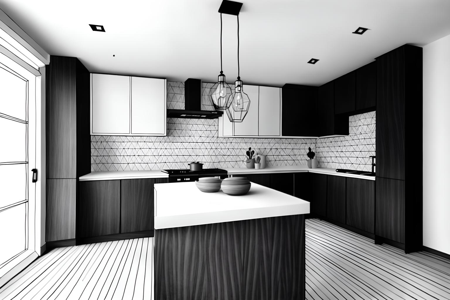 (hand-drawn monochrome black and white sketch line drawing)++ of sketch-style (kitchen) apartment interior. a sketch of interior. with . . a sketch of interior. with sink and kitchen cabinets and worktops. trending on artstation. black and white line drawing sketch without colors. masterpiece, cinematic light, ultrarealistic+, photorealistic+, 8k, raw photo, realistic, sharp focus on eyes, (symmetrical eyes), (intact eyes), hyperrealistic, highest quality, best quality, , highly detailed, masterpiece, best quality, extremely detailed 8k wallpaper, masterpiece, best quality, ultra-detailed, best shadow, detailed background, detailed face, detailed eyes, high contrast, best illumination, detailed face, dulux, caustic, dynamic angle, detailed glow. dramatic lighting. highly detailed, insanely detailed hair, symmetrical, intricate details, professionally retouched, 8k high definition. strong bokeh. award winning photo.