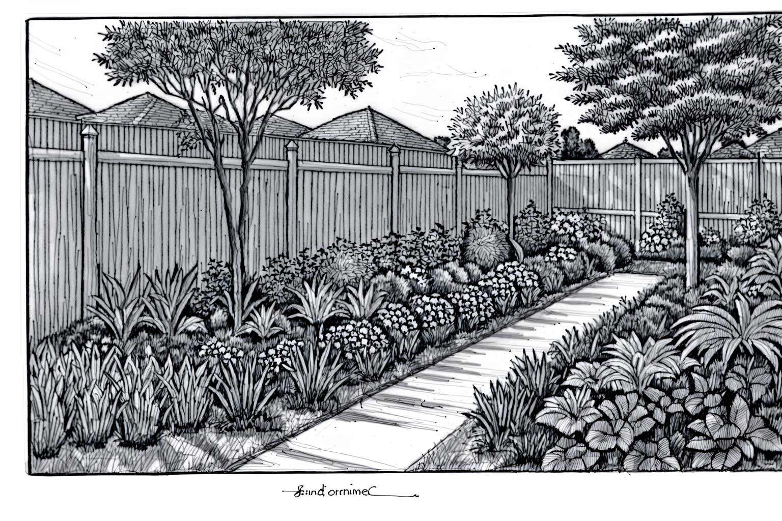 (hand-drawn monochrome black and white sketch line drawing)++ of sketch-style designed (outdoor garden) . a sketch of . with . . a sketch of . with grass and garden tree and garden plants. trending on artstation. black and white line drawing sketch without colors. masterpiece, cinematic light, ultrarealistic+, photorealistic+, 8k, raw photo, realistic, sharp focus on eyes, (symmetrical eyes), (intact eyes), hyperrealistic, highest quality, best quality, , highly detailed, masterpiece, best quality, extremely detailed 8k wallpaper, masterpiece, best quality, ultra-detailed, best shadow, detailed background, detailed face, detailed eyes, high contrast, best illumination, detailed face, dulux, caustic, dynamic angle, detailed glow. dramatic lighting. highly detailed, insanely detailed hair, symmetrical, intricate details, professionally retouched, 8k high definition. strong bokeh. award winning photo.