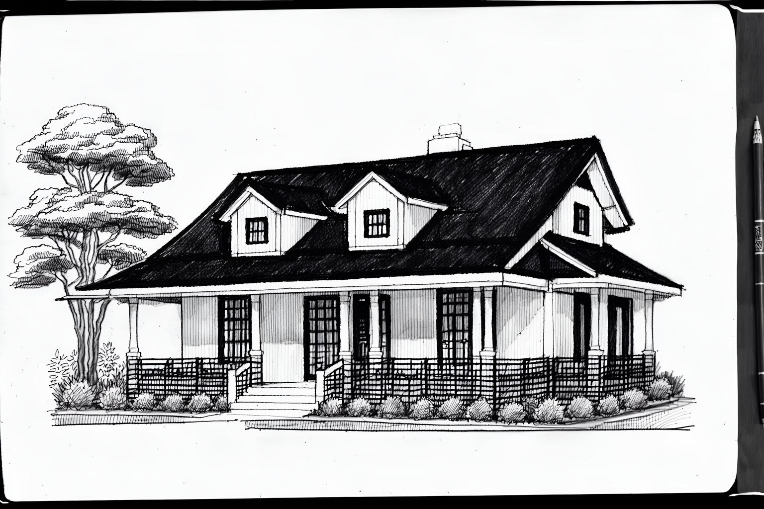 (hand-drawn monochrome black and white sketch line drawing)++ of sketch-style exterior designed (house exterior) architecture house exterior. a sketch of exterior. with . . a sketch of exterior. trending on artstation. black and white line drawing sketch without colors. masterpiece, cinematic light, ultrarealistic+, photorealistic+, 8k, raw photo, realistic, sharp focus on eyes, (symmetrical eyes), (intact eyes), hyperrealistic, highest quality, best quality, , highly detailed, masterpiece, best quality, extremely detailed 8k wallpaper, masterpiece, best quality, ultra-detailed, best shadow, detailed background, detailed face, detailed eyes, high contrast, best illumination, detailed face, dulux, caustic, dynamic angle, detailed glow. dramatic lighting. highly detailed, insanely detailed hair, symmetrical, intricate details, professionally retouched, 8k high definition. strong bokeh. award winning photo.