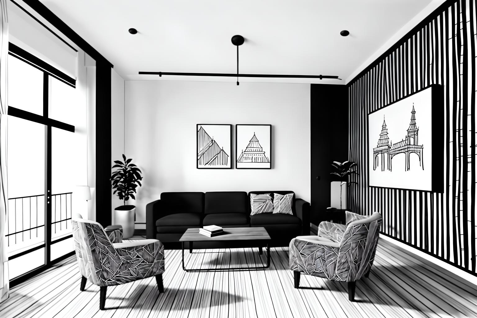 (hand-drawn monochrome black and white sketch line drawing)++ of sketch-style (coworking space) apartment interior. a sketch of interior. with . . a sketch of interior. with lounge chairs and office desks and seating area with sofa. trending on artstation. black and white line drawing sketch without colors. masterpiece, cinematic light, ultrarealistic+, photorealistic+, 8k, raw photo, realistic, sharp focus on eyes, (symmetrical eyes), (intact eyes), hyperrealistic, highest quality, best quality, , highly detailed, masterpiece, best quality, extremely detailed 8k wallpaper, masterpiece, best quality, ultra-detailed, best shadow, detailed background, detailed face, detailed eyes, high contrast, best illumination, detailed face, dulux, caustic, dynamic angle, detailed glow. dramatic lighting. highly detailed, insanely detailed hair, symmetrical, intricate details, professionally retouched, 8k high definition. strong bokeh. award winning photo.