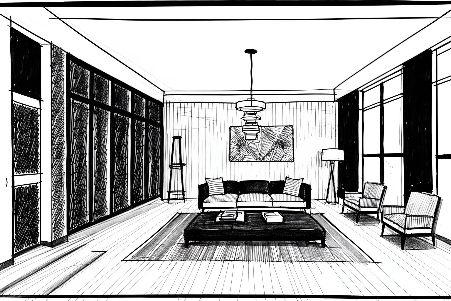 (hand-drawn monochrome black and white sketch line drawing)++ of sketch-style (coworking space) apartment interior. a sketch of interior. with . . a sketch of interior. with lounge chairs and office desks and seating area with sofa. trending on artstation. black and white line drawing sketch without colors. masterpiece, cinematic light, ultrarealistic+, photorealistic+, 8k, raw photo, realistic, sharp focus on eyes, (symmetrical eyes), (intact eyes), hyperrealistic, highest quality, best quality, , highly detailed, masterpiece, best quality, extremely detailed 8k wallpaper, masterpiece, best quality, ultra-detailed, best shadow, detailed background, detailed face, detailed eyes, high contrast, best illumination, detailed face, dulux, caustic, dynamic angle, detailed glow. dramatic lighting. highly detailed, insanely detailed hair, symmetrical, intricate details, professionally retouched, 8k high definition. strong bokeh. award winning photo.
