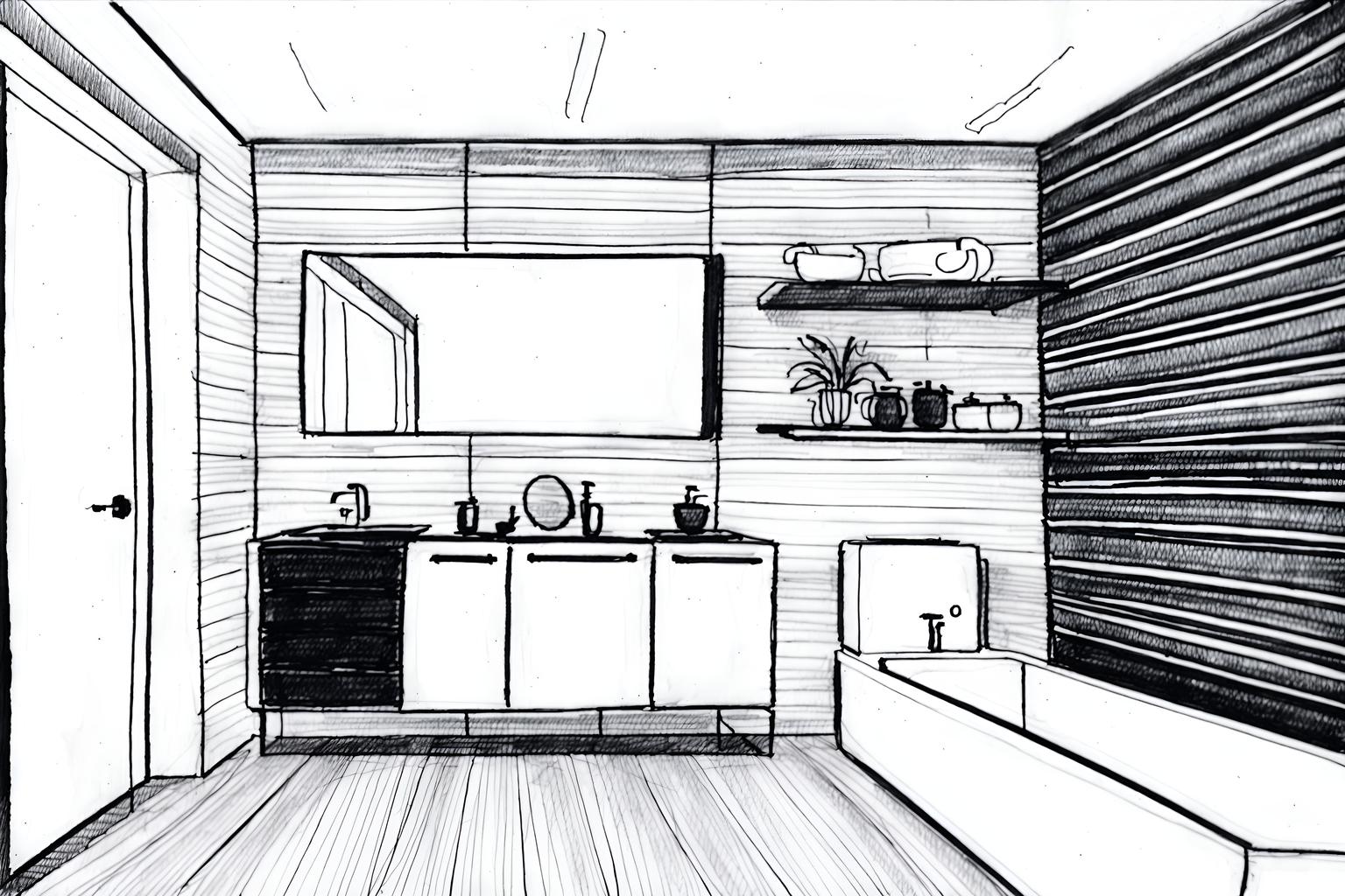 (hand-drawn monochrome black and white sketch line drawing)++ of sketch-style (toilet) apartment interior. a sketch of interior. with . . a sketch of interior. with sink with tap and toilet with toilet seat up and toilet paper hanger. trending on artstation. black and white line drawing sketch without colors. masterpiece, cinematic light, ultrarealistic+, photorealistic+, 8k, raw photo, realistic, sharp focus on eyes, (symmetrical eyes), (intact eyes), hyperrealistic, highest quality, best quality, , highly detailed, masterpiece, best quality, extremely detailed 8k wallpaper, masterpiece, best quality, ultra-detailed, best shadow, detailed background, detailed face, detailed eyes, high contrast, best illumination, detailed face, dulux, caustic, dynamic angle, detailed glow. dramatic lighting. highly detailed, insanely detailed hair, symmetrical, intricate details, professionally retouched, 8k high definition. strong bokeh. award winning photo.