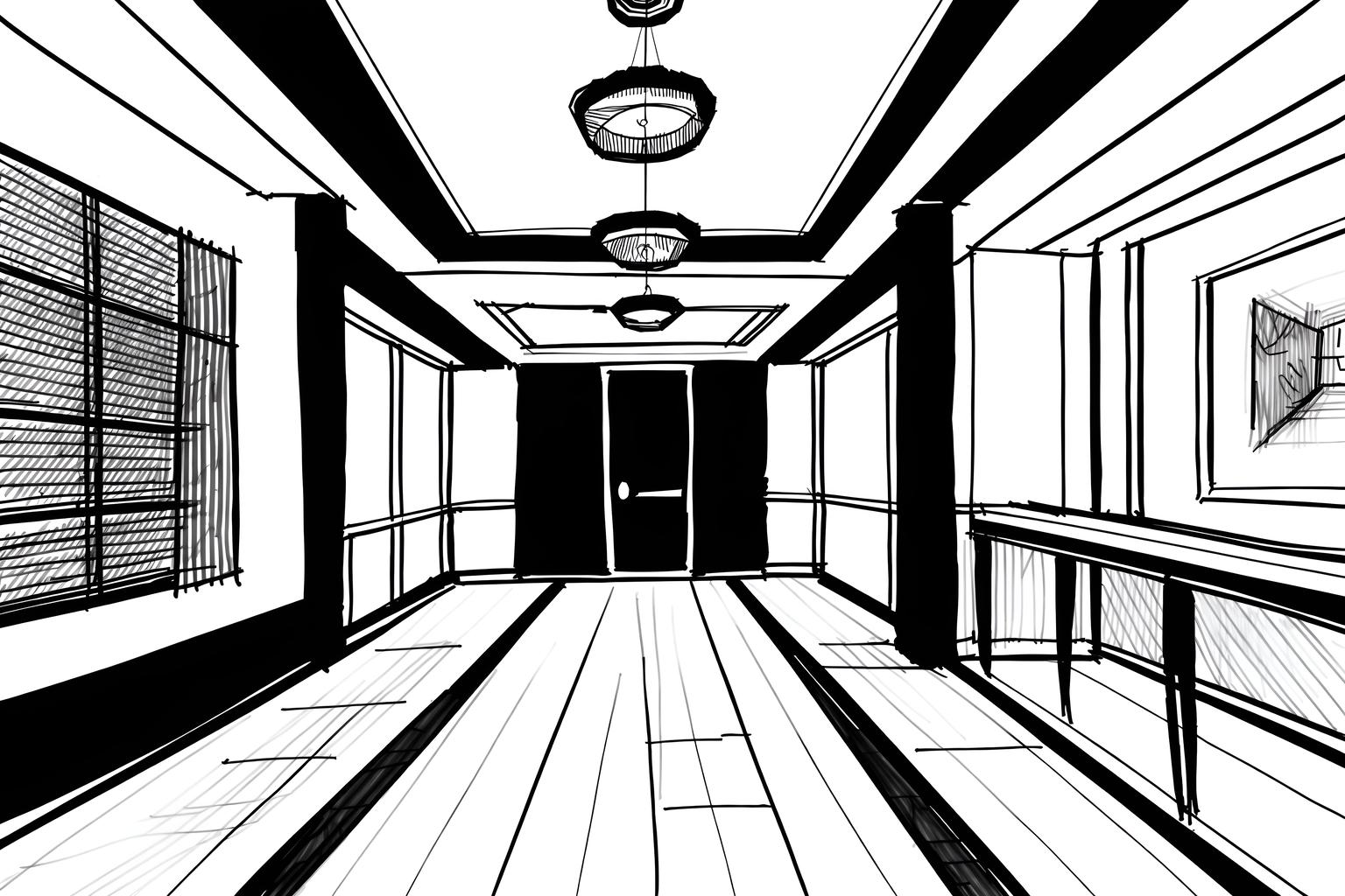 (hand-drawn monochrome black and white sketch line drawing)++ of sketch-style (clothing store) apartment interior. a sketch of interior. with . . a sketch of interior. trending on artstation. black and white line drawing sketch without colors. masterpiece, cinematic light, ultrarealistic+, photorealistic+, 8k, raw photo, realistic, sharp focus on eyes, (symmetrical eyes), (intact eyes), hyperrealistic, highest quality, best quality, , highly detailed, masterpiece, best quality, extremely detailed 8k wallpaper, masterpiece, best quality, ultra-detailed, best shadow, detailed background, detailed face, detailed eyes, high contrast, best illumination, detailed face, dulux, caustic, dynamic angle, detailed glow. dramatic lighting. highly detailed, insanely detailed hair, symmetrical, intricate details, professionally retouched, 8k high definition. strong bokeh. award winning photo.
