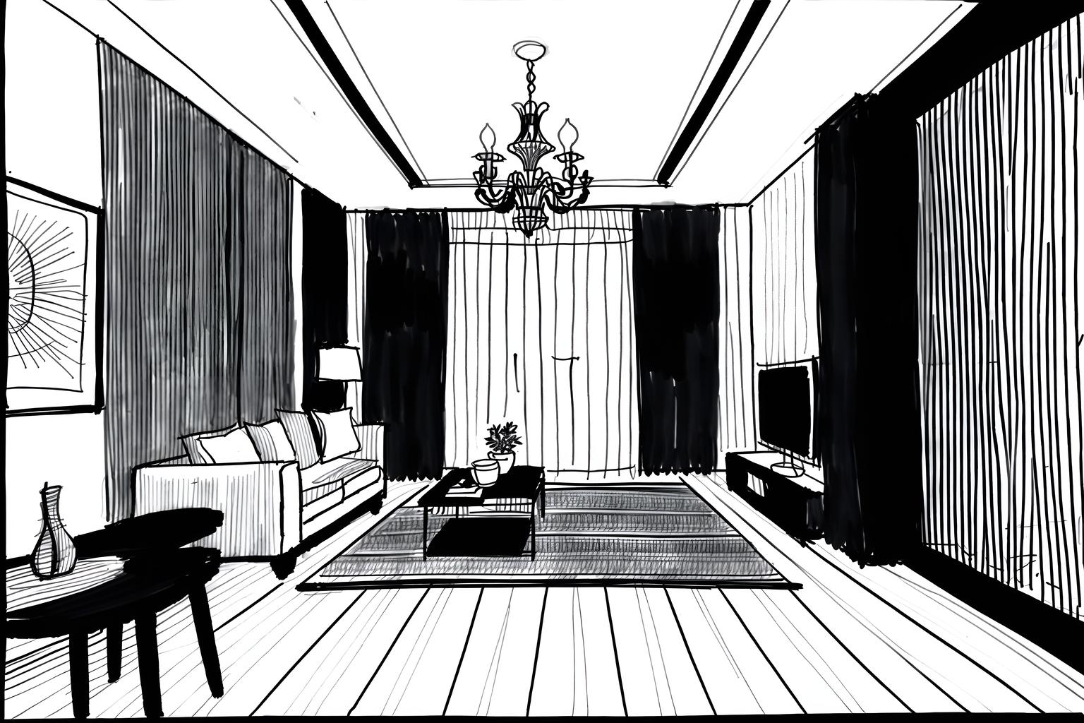 (hand-drawn monochrome black and white sketch line drawing)++ of sketch-style (clothing store) apartment interior. a sketch of interior. with . . a sketch of interior. trending on artstation. black and white line drawing sketch without colors. masterpiece, cinematic light, ultrarealistic+, photorealistic+, 8k, raw photo, realistic, sharp focus on eyes, (symmetrical eyes), (intact eyes), hyperrealistic, highest quality, best quality, , highly detailed, masterpiece, best quality, extremely detailed 8k wallpaper, masterpiece, best quality, ultra-detailed, best shadow, detailed background, detailed face, detailed eyes, high contrast, best illumination, detailed face, dulux, caustic, dynamic angle, detailed glow. dramatic lighting. highly detailed, insanely detailed hair, symmetrical, intricate details, professionally retouched, 8k high definition. strong bokeh. award winning photo.