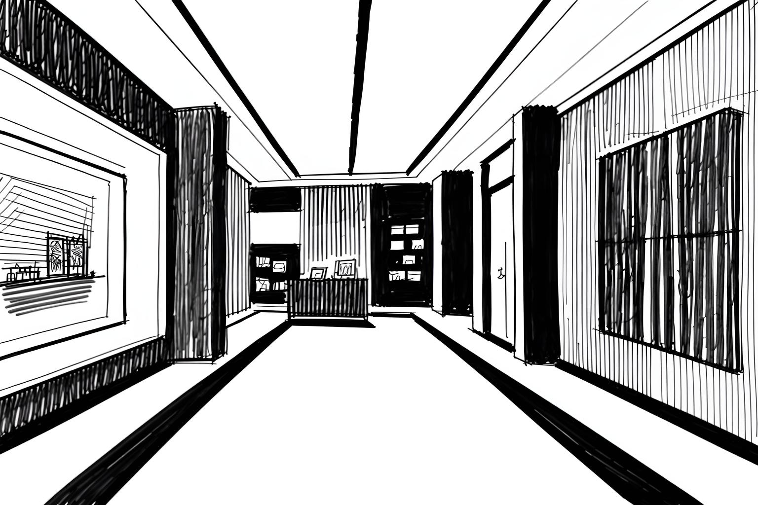 (hand-drawn monochrome black and white sketch line drawing)++ of sketch-style (clothing store) apartment interior. a sketch of interior. with . . a sketch of interior. trending on artstation. black and white line drawing sketch without colors. masterpiece, cinematic light, ultrarealistic+, photorealistic+, 8k, raw photo, realistic, sharp focus on eyes, (symmetrical eyes), (intact eyes), hyperrealistic, highest quality, best quality, , highly detailed, masterpiece, best quality, extremely detailed 8k wallpaper, masterpiece, best quality, ultra-detailed, best shadow, detailed background, detailed face, detailed eyes, high contrast, best illumination, detailed face, dulux, caustic, dynamic angle, detailed glow. dramatic lighting. highly detailed, insanely detailed hair, symmetrical, intricate details, professionally retouched, 8k high definition. strong bokeh. award winning photo.