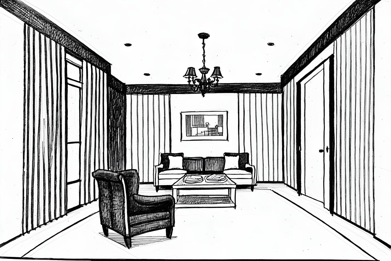 (hand-drawn monochrome black and white sketch line drawing)++ of sketch-style (hotel room) apartment interior. a sketch of interior. with . . a sketch of interior. with dresser closet and accent chair and mirror. trending on artstation. black and white line drawing sketch without colors. masterpiece, cinematic light, ultrarealistic+, photorealistic+, 8k, raw photo, realistic, sharp focus on eyes, (symmetrical eyes), (intact eyes), hyperrealistic, highest quality, best quality, , highly detailed, masterpiece, best quality, extremely detailed 8k wallpaper, masterpiece, best quality, ultra-detailed, best shadow, detailed background, detailed face, detailed eyes, high contrast, best illumination, detailed face, dulux, caustic, dynamic angle, detailed glow. dramatic lighting. highly detailed, insanely detailed hair, symmetrical, intricate details, professionally retouched, 8k high definition. strong bokeh. award winning photo.