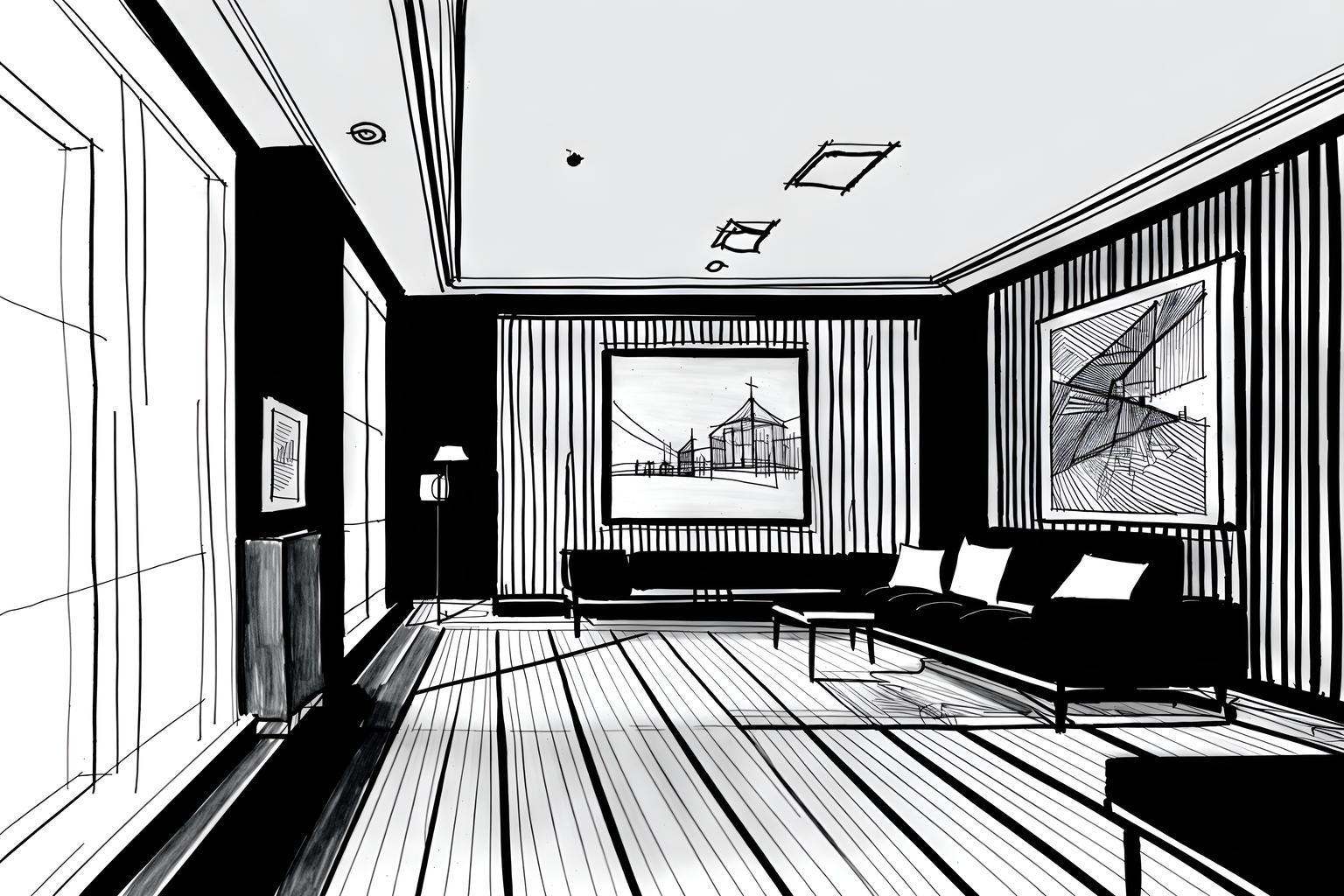 (hand-drawn monochrome black and white sketch line drawing)++ of sketch-style (exhibition space) apartment interior. a sketch of interior. with . . a sketch of interior. trending on artstation. black and white line drawing sketch without colors. masterpiece, cinematic light, ultrarealistic+, photorealistic+, 8k, raw photo, realistic, sharp focus on eyes, (symmetrical eyes), (intact eyes), hyperrealistic, highest quality, best quality, , highly detailed, masterpiece, best quality, extremely detailed 8k wallpaper, masterpiece, best quality, ultra-detailed, best shadow, detailed background, detailed face, detailed eyes, high contrast, best illumination, detailed face, dulux, caustic, dynamic angle, detailed glow. dramatic lighting. highly detailed, insanely detailed hair, symmetrical, intricate details, professionally retouched, 8k high definition. strong bokeh. award winning photo.