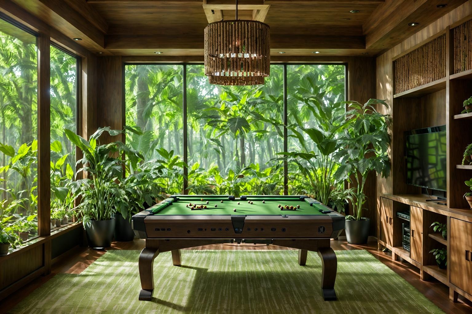 biophilic-style (gaming room interior) . with plants and fresh air and cork materials and plants and features of nature and earthy colors and images of nature and sunlight. . cinematic photo, highly detailed, cinematic lighting, ultra-detailed, ultrarealistic, photorealism, 8k. biophilic interior design style. masterpiece, cinematic light, ultrarealistic+, photorealistic+, 8k, raw photo, realistic, sharp focus on eyes, (symmetrical eyes), (intact eyes), hyperrealistic, highest quality, best quality, , highly detailed, masterpiece, best quality, extremely detailed 8k wallpaper, masterpiece, best quality, ultra-detailed, best shadow, detailed background, detailed face, detailed eyes, high contrast, best illumination, detailed face, dulux, caustic, dynamic angle, detailed glow. dramatic lighting. highly detailed, insanely detailed hair, symmetrical, intricate details, professionally retouched, 8k high definition. strong bokeh. award winning photo.