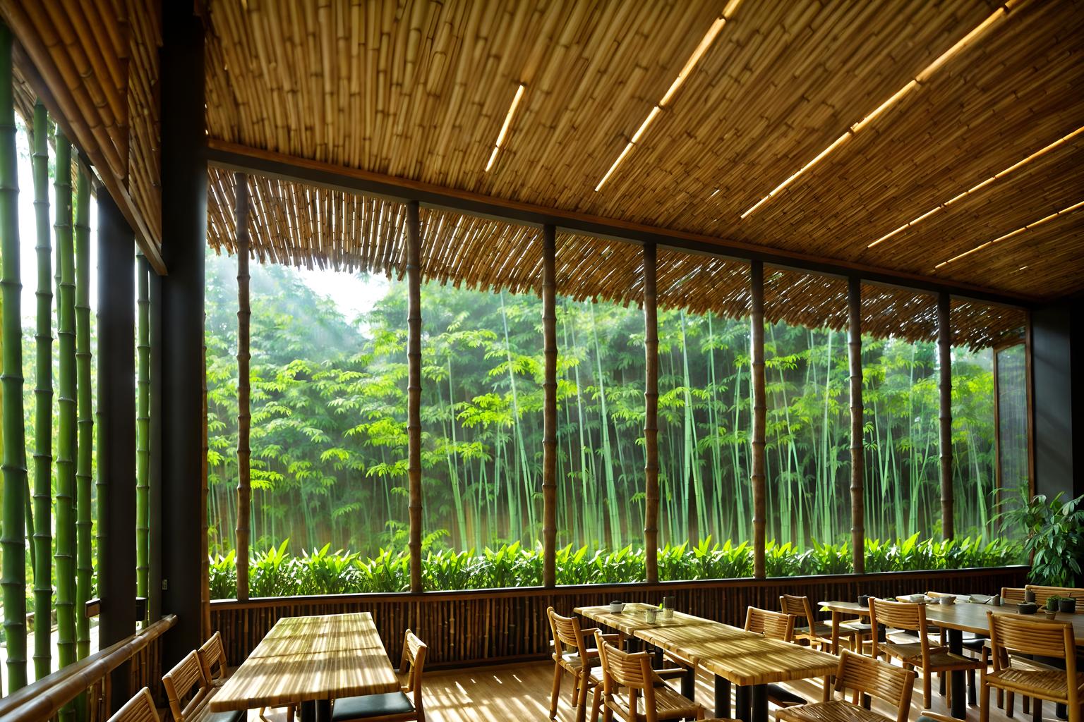 biophilic-style (coffee shop interior) . with features of nature and natural patterns and sunlight and bamboo materials and natural shapes and forms and fresh air and natural environment and plants. . cinematic photo, highly detailed, cinematic lighting, ultra-detailed, ultrarealistic, photorealism, 8k. biophilic interior design style. masterpiece, cinematic light, ultrarealistic+, photorealistic+, 8k, raw photo, realistic, sharp focus on eyes, (symmetrical eyes), (intact eyes), hyperrealistic, highest quality, best quality, , highly detailed, masterpiece, best quality, extremely detailed 8k wallpaper, masterpiece, best quality, ultra-detailed, best shadow, detailed background, detailed face, detailed eyes, high contrast, best illumination, detailed face, dulux, caustic, dynamic angle, detailed glow. dramatic lighting. highly detailed, insanely detailed hair, symmetrical, intricate details, professionally retouched, 8k high definition. strong bokeh. award winning photo.