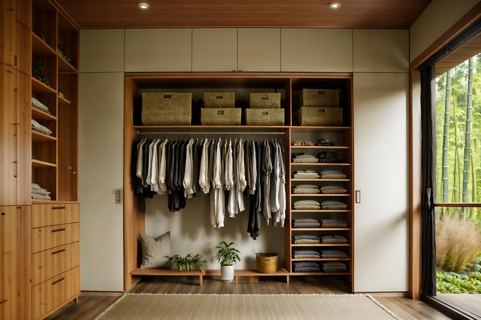 biophilic-style (walk in closet interior) . with earthy colors and linen materials and ceramic materials and wood materials and calming style and bamboo materials and natural shapes and forms and fresh air. . cinematic photo, highly detailed, cinematic lighting, ultra-detailed, ultrarealistic, photorealism, 8k. biophilic interior design style. masterpiece, cinematic light, ultrarealistic+, photorealistic+, 8k, raw photo, realistic, sharp focus on eyes, (symmetrical eyes), (intact eyes), hyperrealistic, highest quality, best quality, , highly detailed, masterpiece, best quality, extremely detailed 8k wallpaper, masterpiece, best quality, ultra-detailed, best shadow, detailed background, detailed face, detailed eyes, high contrast, best illumination, detailed face, dulux, caustic, dynamic angle, detailed glow. dramatic lighting. highly detailed, insanely detailed hair, symmetrical, intricate details, professionally retouched, 8k high definition. strong bokeh. award winning photo.