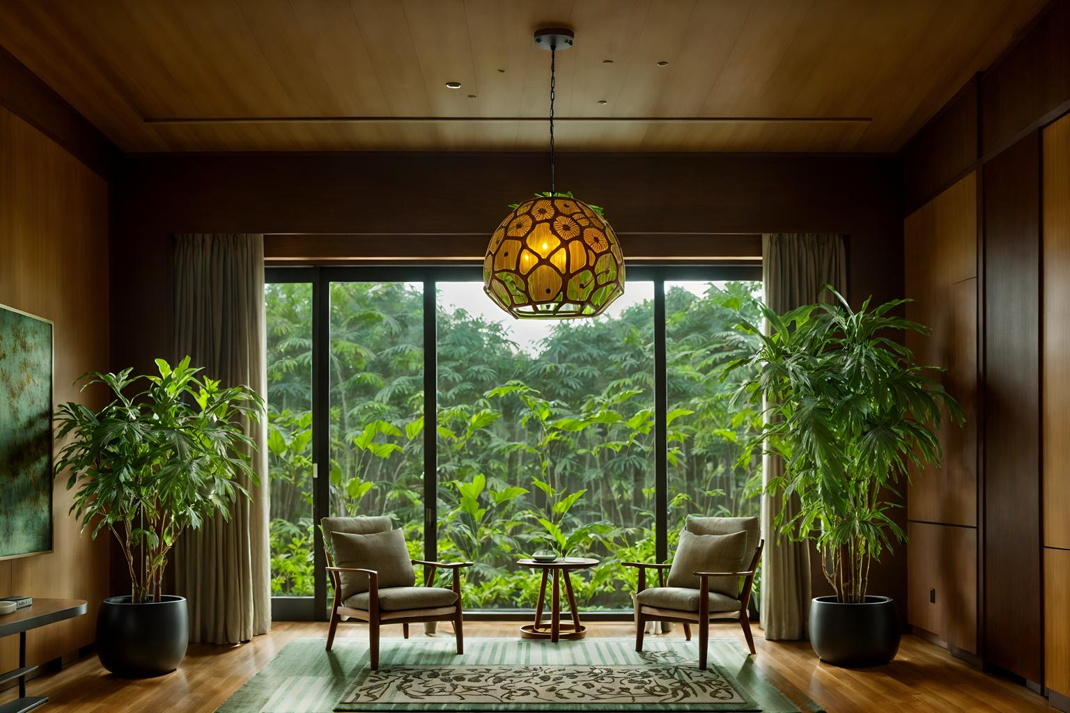 biophilic-style (hotel lobby interior) with hanging lamps and lounge chairs and sofas and furniture and coffee tables and rug and plant and check in desk. . with natural patterns and features of nature and natural shapes and forms and plants and ceramic materials and wood materials and images of nature and calming style. . cinematic photo, highly detailed, cinematic lighting, ultra-detailed, ultrarealistic, photorealism, 8k. biophilic interior design style. masterpiece, cinematic light, ultrarealistic+, photorealistic+, 8k, raw photo, realistic, sharp focus on eyes, (symmetrical eyes), (intact eyes), hyperrealistic, highest quality, best quality, , highly detailed, masterpiece, best quality, extremely detailed 8k wallpaper, masterpiece, best quality, ultra-detailed, best shadow, detailed background, detailed face, detailed eyes, high contrast, best illumination, detailed face, dulux, caustic, dynamic angle, detailed glow. dramatic lighting. highly detailed, insanely detailed hair, symmetrical, intricate details, professionally retouched, 8k high definition. strong bokeh. award winning photo.