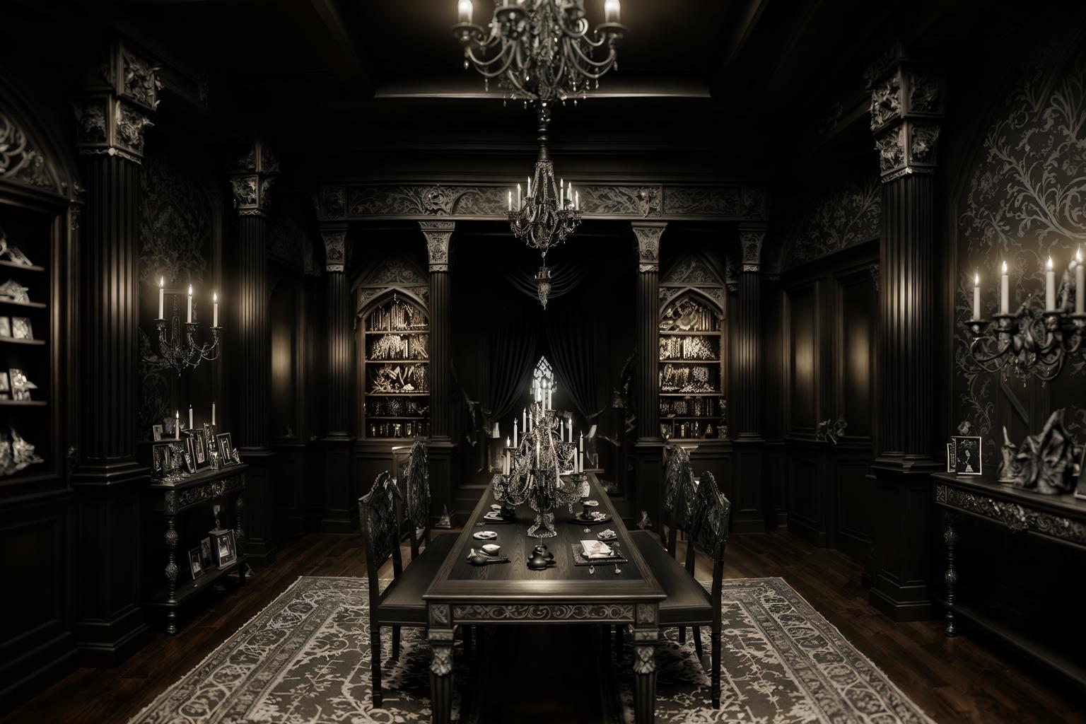 gothic-style (clothing store interior) . . cinematic photo, highly detailed, cinematic lighting, ultra-detailed, ultrarealistic, photorealism, 8k. gothic interior design style. masterpiece, cinematic light, ultrarealistic+, photorealistic+, 8k, raw photo, realistic, sharp focus on eyes, (symmetrical eyes), (intact eyes), hyperrealistic, highest quality, best quality, , highly detailed, masterpiece, best quality, extremely detailed 8k wallpaper, masterpiece, best quality, ultra-detailed, best shadow, detailed background, detailed face, detailed eyes, high contrast, best illumination, detailed face, dulux, caustic, dynamic angle, detailed glow. dramatic lighting. highly detailed, insanely detailed hair, symmetrical, intricate details, professionally retouched, 8k high definition. strong bokeh. award winning photo.