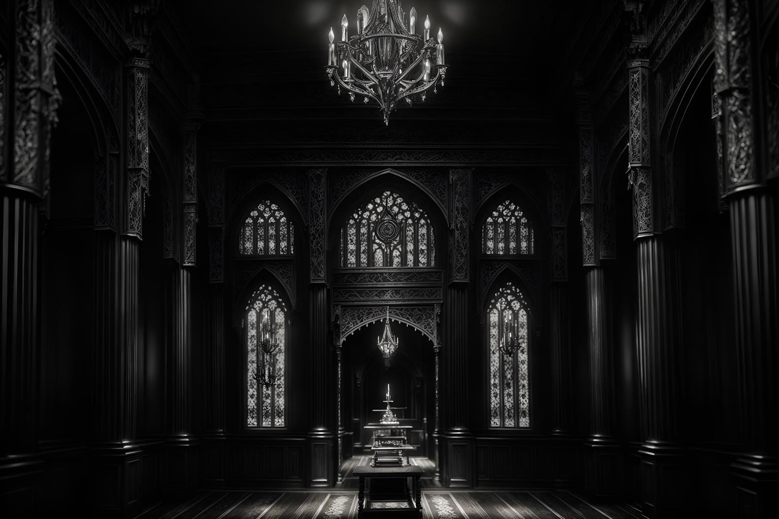 gothic-style (clothing store interior) . . cinematic photo, highly detailed, cinematic lighting, ultra-detailed, ultrarealistic, photorealism, 8k. gothic interior design style. masterpiece, cinematic light, ultrarealistic+, photorealistic+, 8k, raw photo, realistic, sharp focus on eyes, (symmetrical eyes), (intact eyes), hyperrealistic, highest quality, best quality, , highly detailed, masterpiece, best quality, extremely detailed 8k wallpaper, masterpiece, best quality, ultra-detailed, best shadow, detailed background, detailed face, detailed eyes, high contrast, best illumination, detailed face, dulux, caustic, dynamic angle, detailed glow. dramatic lighting. highly detailed, insanely detailed hair, symmetrical, intricate details, professionally retouched, 8k high definition. strong bokeh. award winning photo.