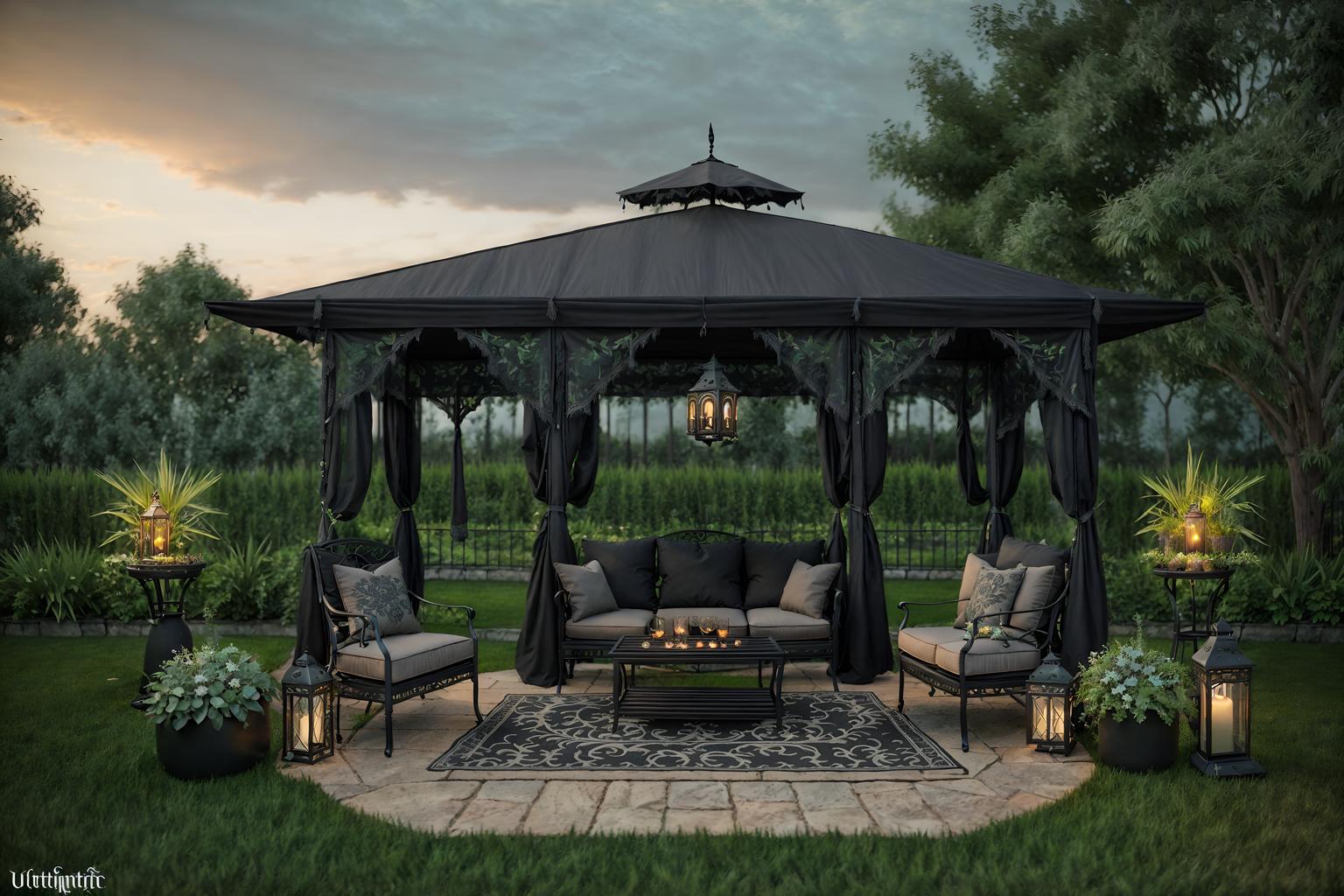 gothic-style designed (outdoor patio ) with patio couch with pillows and grass and deck with deck chairs and plant and barbeque or grill and patio couch with pillows. . . cinematic photo, highly detailed, cinematic lighting, ultra-detailed, ultrarealistic, photorealism, 8k. gothic design style. masterpiece, cinematic light, ultrarealistic+, photorealistic+, 8k, raw photo, realistic, sharp focus on eyes, (symmetrical eyes), (intact eyes), hyperrealistic, highest quality, best quality, , highly detailed, masterpiece, best quality, extremely detailed 8k wallpaper, masterpiece, best quality, ultra-detailed, best shadow, detailed background, detailed face, detailed eyes, high contrast, best illumination, detailed face, dulux, caustic, dynamic angle, detailed glow. dramatic lighting. highly detailed, insanely detailed hair, symmetrical, intricate details, professionally retouched, 8k high definition. strong bokeh. award winning photo.