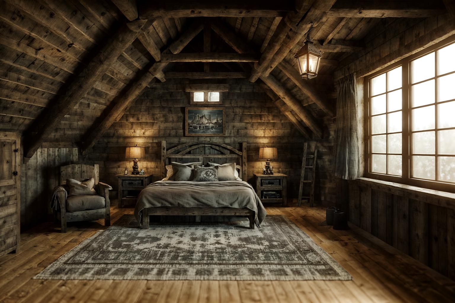 rustic-style (attic interior) . with . . cinematic photo, highly detailed, cinematic lighting, ultra-detailed, ultrarealistic, photorealism, 8k. rustic interior design style. masterpiece, cinematic light, ultrarealistic+, photorealistic+, 8k, raw photo, realistic, sharp focus on eyes, (symmetrical eyes), (intact eyes), hyperrealistic, highest quality, best quality, , highly detailed, masterpiece, best quality, extremely detailed 8k wallpaper, masterpiece, best quality, ultra-detailed, best shadow, detailed background, detailed face, detailed eyes, high contrast, best illumination, detailed face, dulux, caustic, dynamic angle, detailed glow. dramatic lighting. highly detailed, insanely detailed hair, symmetrical, intricate details, professionally retouched, 8k high definition. strong bokeh. award winning photo.