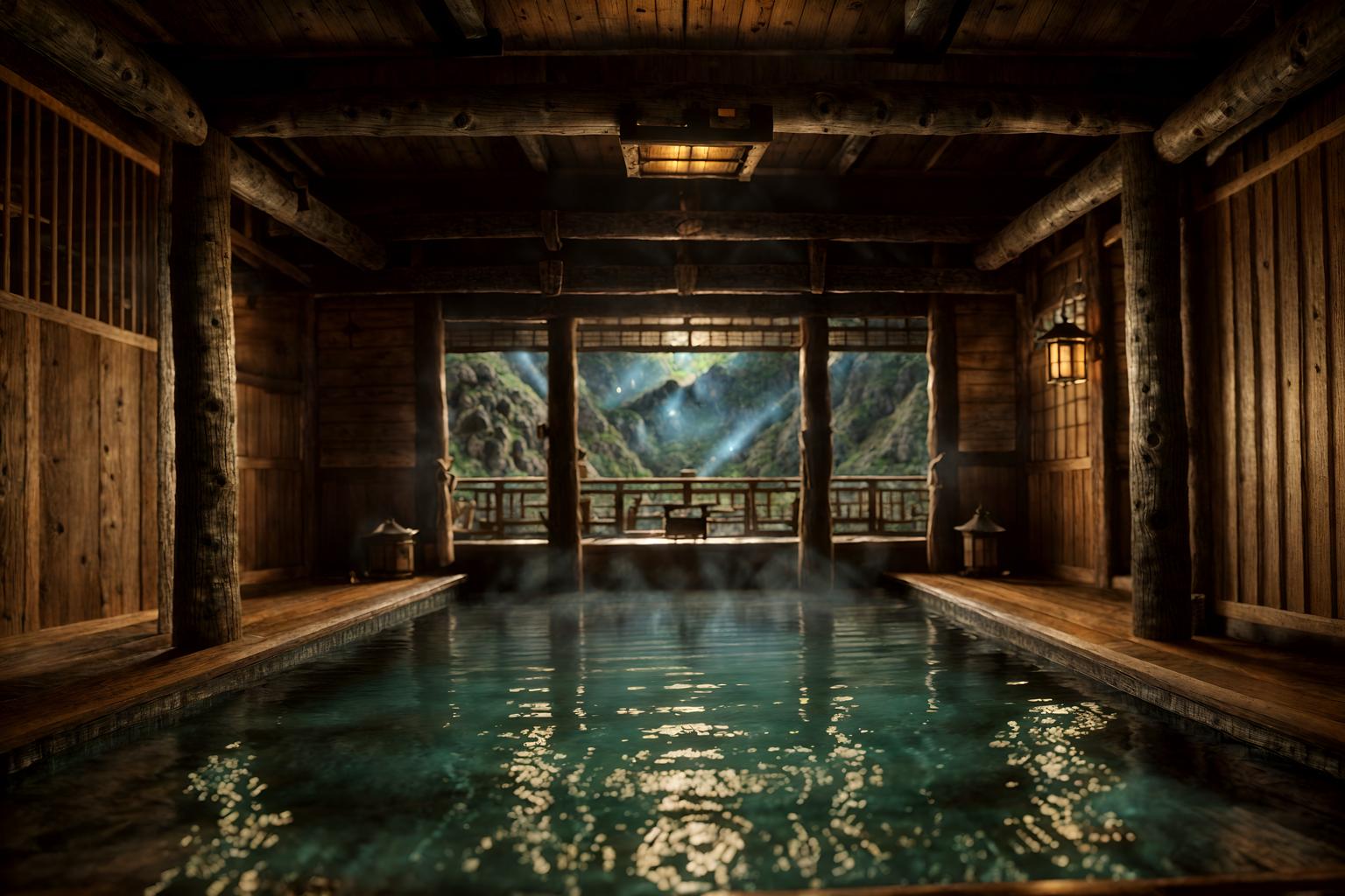 rustic-style (onsen interior) . with . . cinematic photo, highly detailed, cinematic lighting, ultra-detailed, ultrarealistic, photorealism, 8k. rustic interior design style. masterpiece, cinematic light, ultrarealistic+, photorealistic+, 8k, raw photo, realistic, sharp focus on eyes, (symmetrical eyes), (intact eyes), hyperrealistic, highest quality, best quality, , highly detailed, masterpiece, best quality, extremely detailed 8k wallpaper, masterpiece, best quality, ultra-detailed, best shadow, detailed background, detailed face, detailed eyes, high contrast, best illumination, detailed face, dulux, caustic, dynamic angle, detailed glow. dramatic lighting. highly detailed, insanely detailed hair, symmetrical, intricate details, professionally retouched, 8k high definition. strong bokeh. award winning photo.