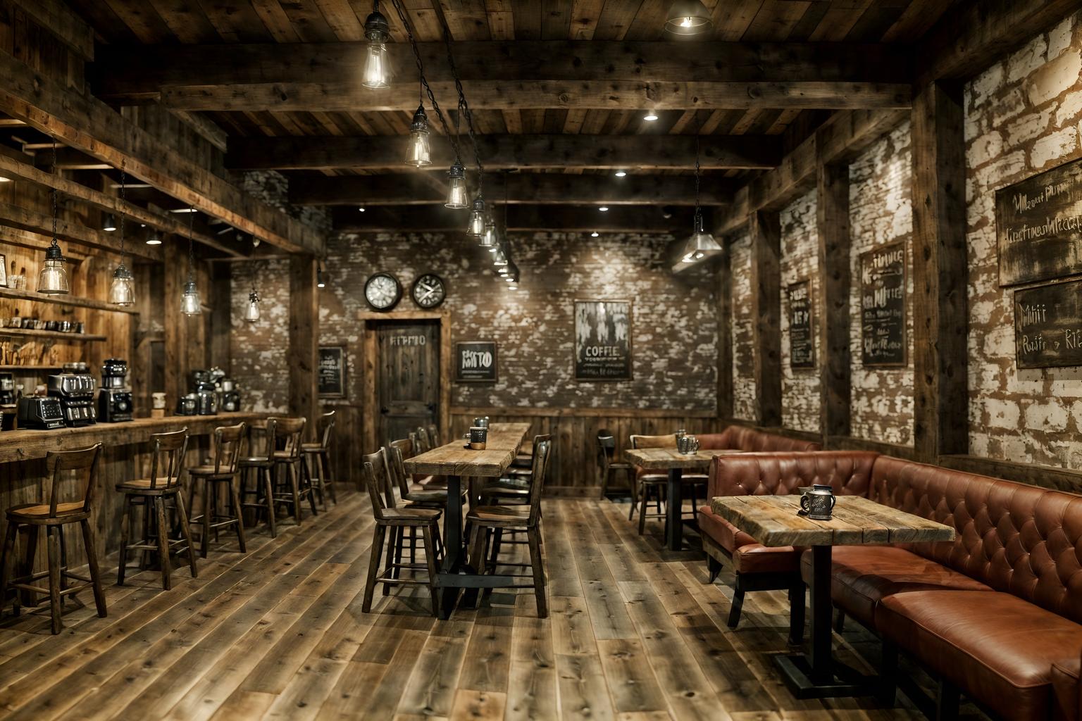 rustic-style (coffee shop interior) . with . . cinematic photo, highly detailed, cinematic lighting, ultra-detailed, ultrarealistic, photorealism, 8k. rustic interior design style. masterpiece, cinematic light, ultrarealistic+, photorealistic+, 8k, raw photo, realistic, sharp focus on eyes, (symmetrical eyes), (intact eyes), hyperrealistic, highest quality, best quality, , highly detailed, masterpiece, best quality, extremely detailed 8k wallpaper, masterpiece, best quality, ultra-detailed, best shadow, detailed background, detailed face, detailed eyes, high contrast, best illumination, detailed face, dulux, caustic, dynamic angle, detailed glow. dramatic lighting. highly detailed, insanely detailed hair, symmetrical, intricate details, professionally retouched, 8k high definition. strong bokeh. award winning photo.