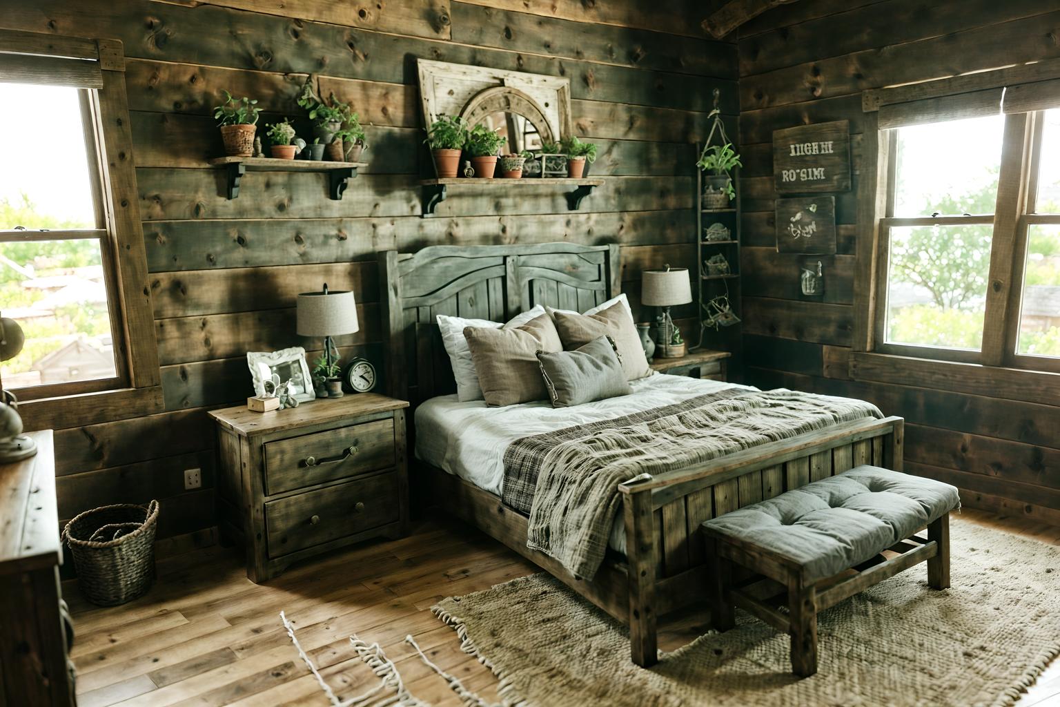 rustic-style (kids room interior) with bedside table or night stand and plant and dresser closet and mirror and night light and kids desk and headboard and storage bench or ottoman. . with . . cinematic photo, highly detailed, cinematic lighting, ultra-detailed, ultrarealistic, photorealism, 8k. rustic interior design style. masterpiece, cinematic light, ultrarealistic+, photorealistic+, 8k, raw photo, realistic, sharp focus on eyes, (symmetrical eyes), (intact eyes), hyperrealistic, highest quality, best quality, , highly detailed, masterpiece, best quality, extremely detailed 8k wallpaper, masterpiece, best quality, ultra-detailed, best shadow, detailed background, detailed face, detailed eyes, high contrast, best illumination, detailed face, dulux, caustic, dynamic angle, detailed glow. dramatic lighting. highly detailed, insanely detailed hair, symmetrical, intricate details, professionally retouched, 8k high definition. strong bokeh. award winning photo.