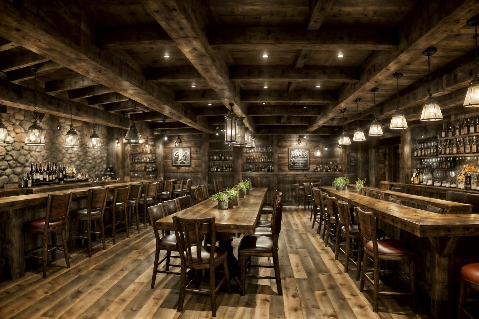 rustic-style (restaurant interior) with restaurant decor and restaurant bar and restaurant chairs and restaurant dining tables and restaurant decor. . with . . cinematic photo, highly detailed, cinematic lighting, ultra-detailed, ultrarealistic, photorealism, 8k. rustic interior design style. masterpiece, cinematic light, ultrarealistic+, photorealistic+, 8k, raw photo, realistic, sharp focus on eyes, (symmetrical eyes), (intact eyes), hyperrealistic, highest quality, best quality, , highly detailed, masterpiece, best quality, extremely detailed 8k wallpaper, masterpiece, best quality, ultra-detailed, best shadow, detailed background, detailed face, detailed eyes, high contrast, best illumination, detailed face, dulux, caustic, dynamic angle, detailed glow. dramatic lighting. highly detailed, insanely detailed hair, symmetrical, intricate details, professionally retouched, 8k high definition. strong bokeh. award winning photo.