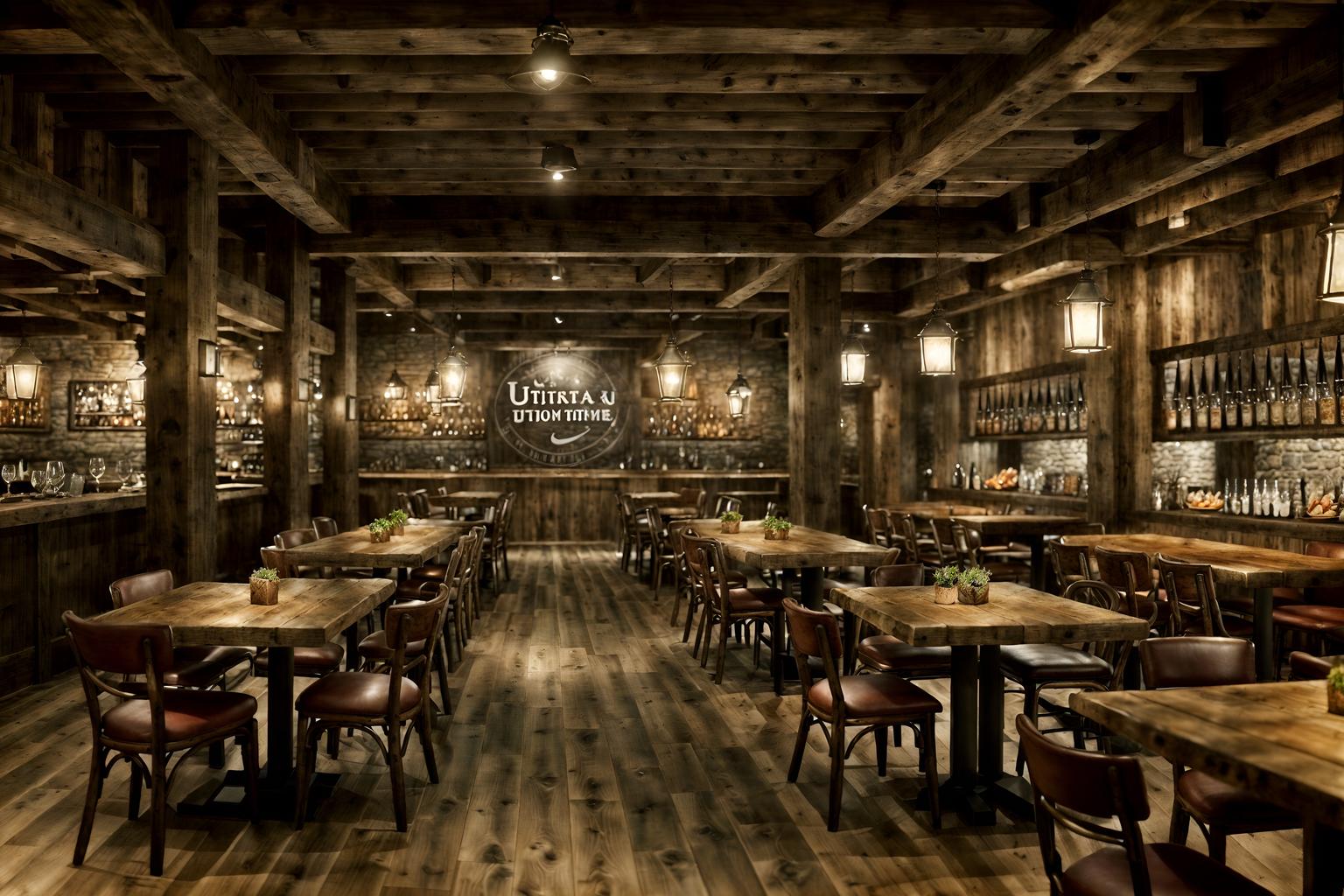 rustic-style (restaurant interior) with restaurant decor and restaurant bar and restaurant chairs and restaurant dining tables and restaurant decor. . with . . cinematic photo, highly detailed, cinematic lighting, ultra-detailed, ultrarealistic, photorealism, 8k. rustic interior design style. masterpiece, cinematic light, ultrarealistic+, photorealistic+, 8k, raw photo, realistic, sharp focus on eyes, (symmetrical eyes), (intact eyes), hyperrealistic, highest quality, best quality, , highly detailed, masterpiece, best quality, extremely detailed 8k wallpaper, masterpiece, best quality, ultra-detailed, best shadow, detailed background, detailed face, detailed eyes, high contrast, best illumination, detailed face, dulux, caustic, dynamic angle, detailed glow. dramatic lighting. highly detailed, insanely detailed hair, symmetrical, intricate details, professionally retouched, 8k high definition. strong bokeh. award winning photo.