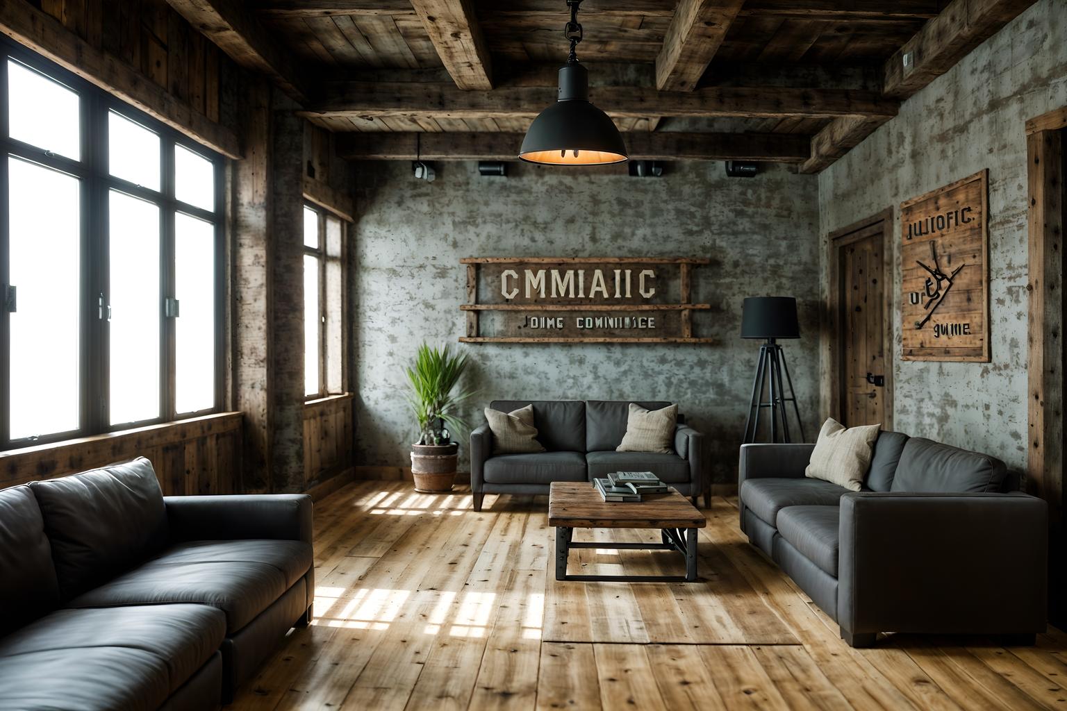 rustic-style (coworking space interior) with seating area with sofa and lounge chairs and office desks and office chairs and seating area with sofa. . with . . cinematic photo, highly detailed, cinematic lighting, ultra-detailed, ultrarealistic, photorealism, 8k. rustic interior design style. masterpiece, cinematic light, ultrarealistic+, photorealistic+, 8k, raw photo, realistic, sharp focus on eyes, (symmetrical eyes), (intact eyes), hyperrealistic, highest quality, best quality, , highly detailed, masterpiece, best quality, extremely detailed 8k wallpaper, masterpiece, best quality, ultra-detailed, best shadow, detailed background, detailed face, detailed eyes, high contrast, best illumination, detailed face, dulux, caustic, dynamic angle, detailed glow. dramatic lighting. highly detailed, insanely detailed hair, symmetrical, intricate details, professionally retouched, 8k high definition. strong bokeh. award winning photo.