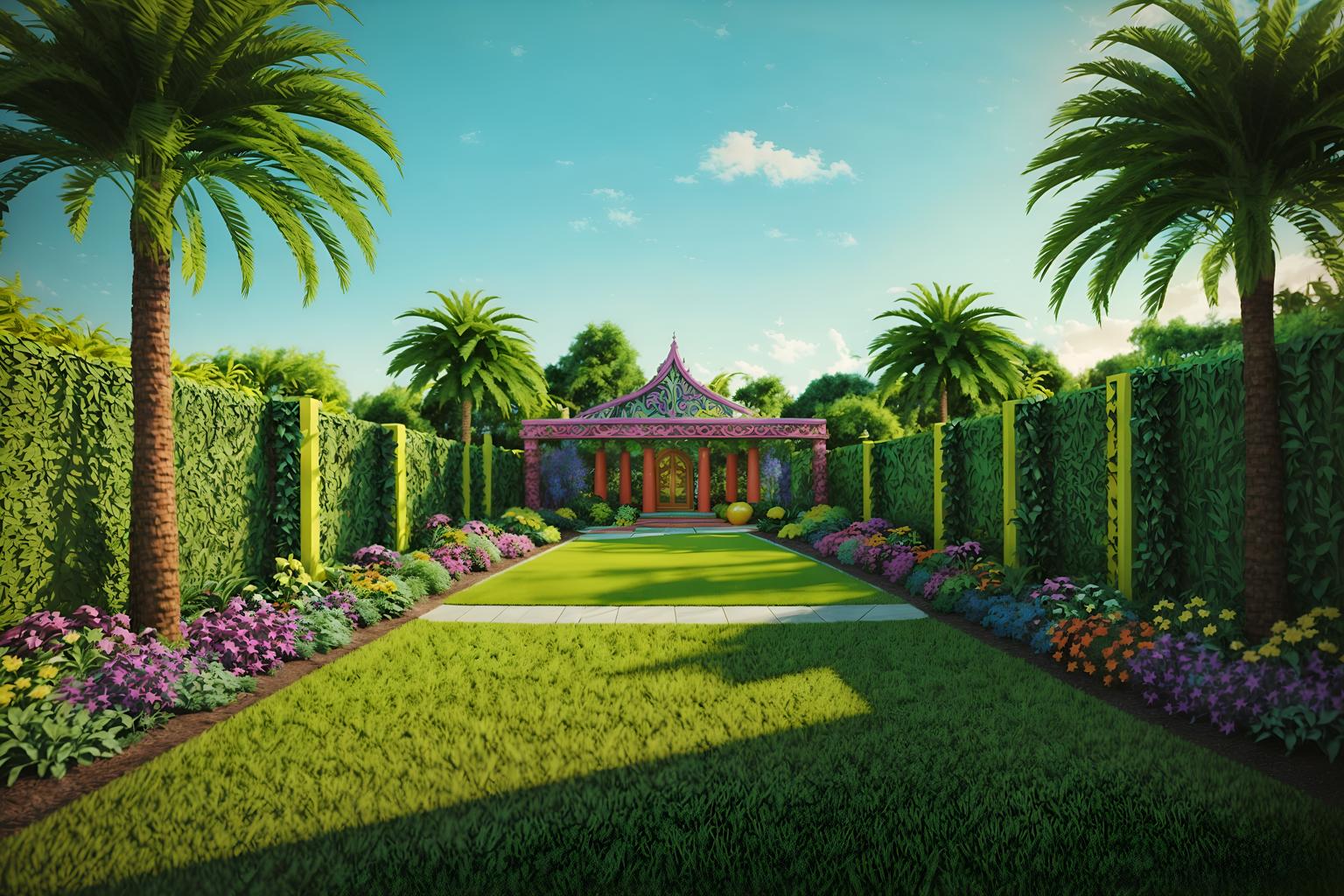 maximalist-style designed (outdoor garden ) with grass and garden tree and garden plants and grass. . with more is more philosophy and bold patterns and over-the-top aesthetic and vibrant and bold design and bold colors and playful and bold creativity. . cinematic photo, highly detailed, cinematic lighting, ultra-detailed, ultrarealistic, photorealism, 8k. maximalist design style. masterpiece, cinematic light, ultrarealistic+, photorealistic+, 8k, raw photo, realistic, sharp focus on eyes, (symmetrical eyes), (intact eyes), hyperrealistic, highest quality, best quality, , highly detailed, masterpiece, best quality, extremely detailed 8k wallpaper, masterpiece, best quality, ultra-detailed, best shadow, detailed background, detailed face, detailed eyes, high contrast, best illumination, detailed face, dulux, caustic, dynamic angle, detailed glow. dramatic lighting. highly detailed, insanely detailed hair, symmetrical, intricate details, professionally retouched, 8k high definition. strong bokeh. award winning photo.