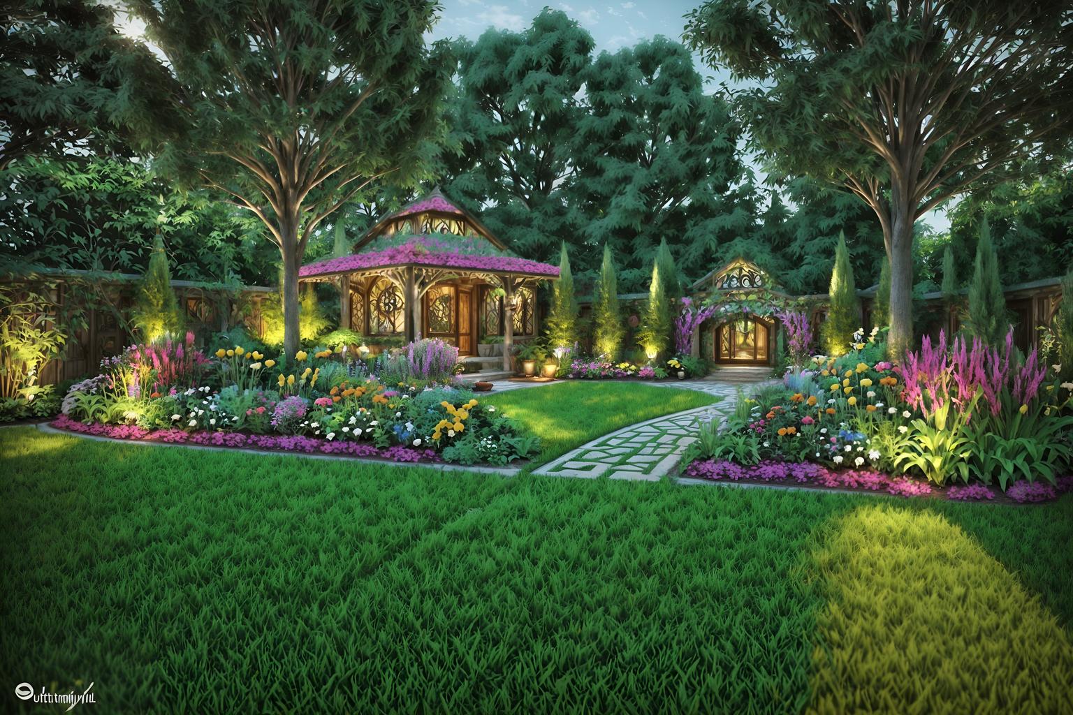 maximalist-style designed (outdoor garden ) with grass and garden tree and garden plants and grass. . with more is more philosophy and bold patterns and over-the-top aesthetic and vibrant and bold design and bold colors and playful and bold creativity. . cinematic photo, highly detailed, cinematic lighting, ultra-detailed, ultrarealistic, photorealism, 8k. maximalist design style. masterpiece, cinematic light, ultrarealistic+, photorealistic+, 8k, raw photo, realistic, sharp focus on eyes, (symmetrical eyes), (intact eyes), hyperrealistic, highest quality, best quality, , highly detailed, masterpiece, best quality, extremely detailed 8k wallpaper, masterpiece, best quality, ultra-detailed, best shadow, detailed background, detailed face, detailed eyes, high contrast, best illumination, detailed face, dulux, caustic, dynamic angle, detailed glow. dramatic lighting. highly detailed, insanely detailed hair, symmetrical, intricate details, professionally retouched, 8k high definition. strong bokeh. award winning photo.