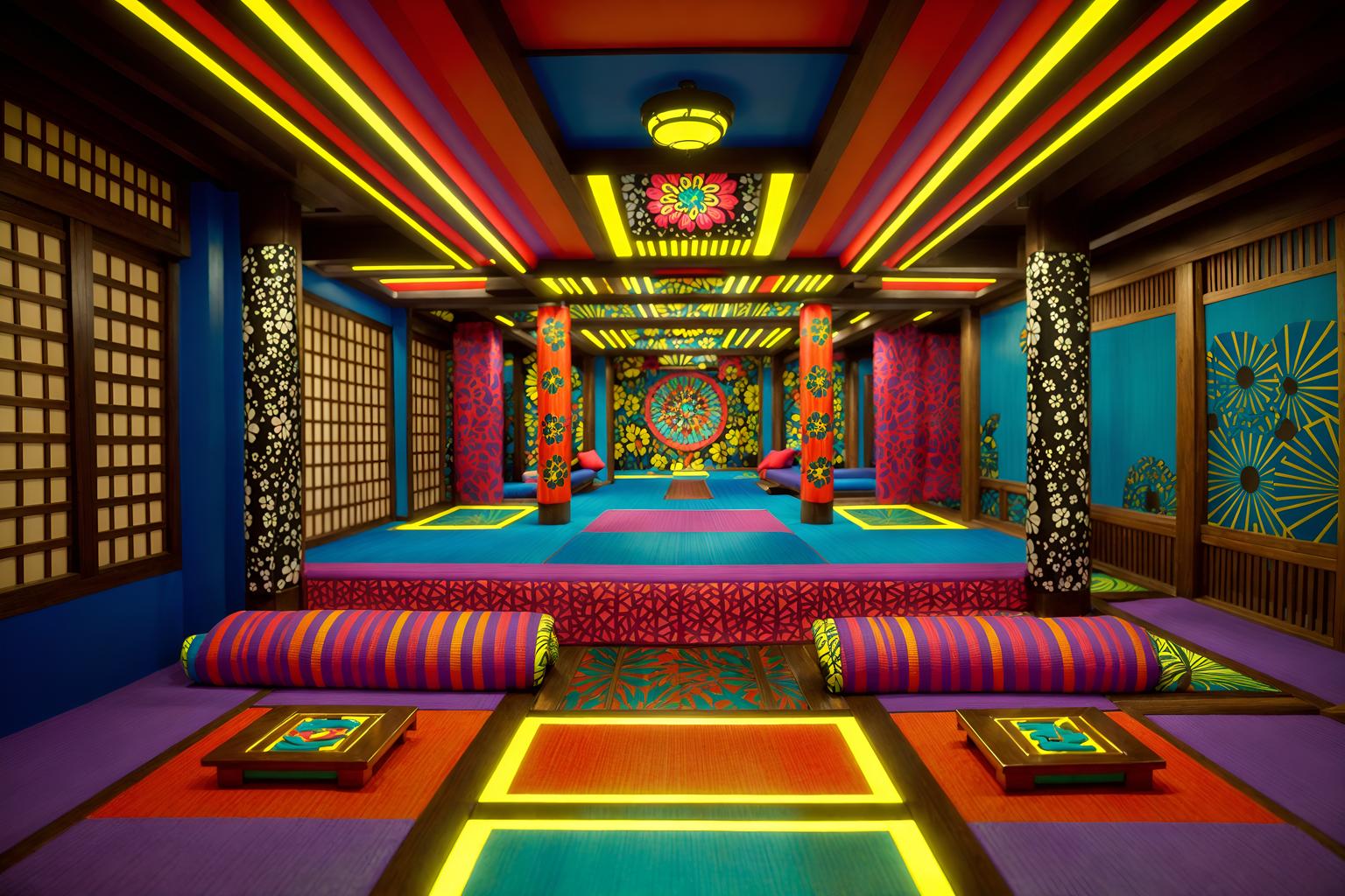 maximalist-style (onsen interior) . with playful and bold colors and vibrant and bold patterns and eye-catching and bold design and bold creativity and more is more philosophy. . cinematic photo, highly detailed, cinematic lighting, ultra-detailed, ultrarealistic, photorealism, 8k. maximalist interior design style. masterpiece, cinematic light, ultrarealistic+, photorealistic+, 8k, raw photo, realistic, sharp focus on eyes, (symmetrical eyes), (intact eyes), hyperrealistic, highest quality, best quality, , highly detailed, masterpiece, best quality, extremely detailed 8k wallpaper, masterpiece, best quality, ultra-detailed, best shadow, detailed background, detailed face, detailed eyes, high contrast, best illumination, detailed face, dulux, caustic, dynamic angle, detailed glow. dramatic lighting. highly detailed, insanely detailed hair, symmetrical, intricate details, professionally retouched, 8k high definition. strong bokeh. award winning photo.