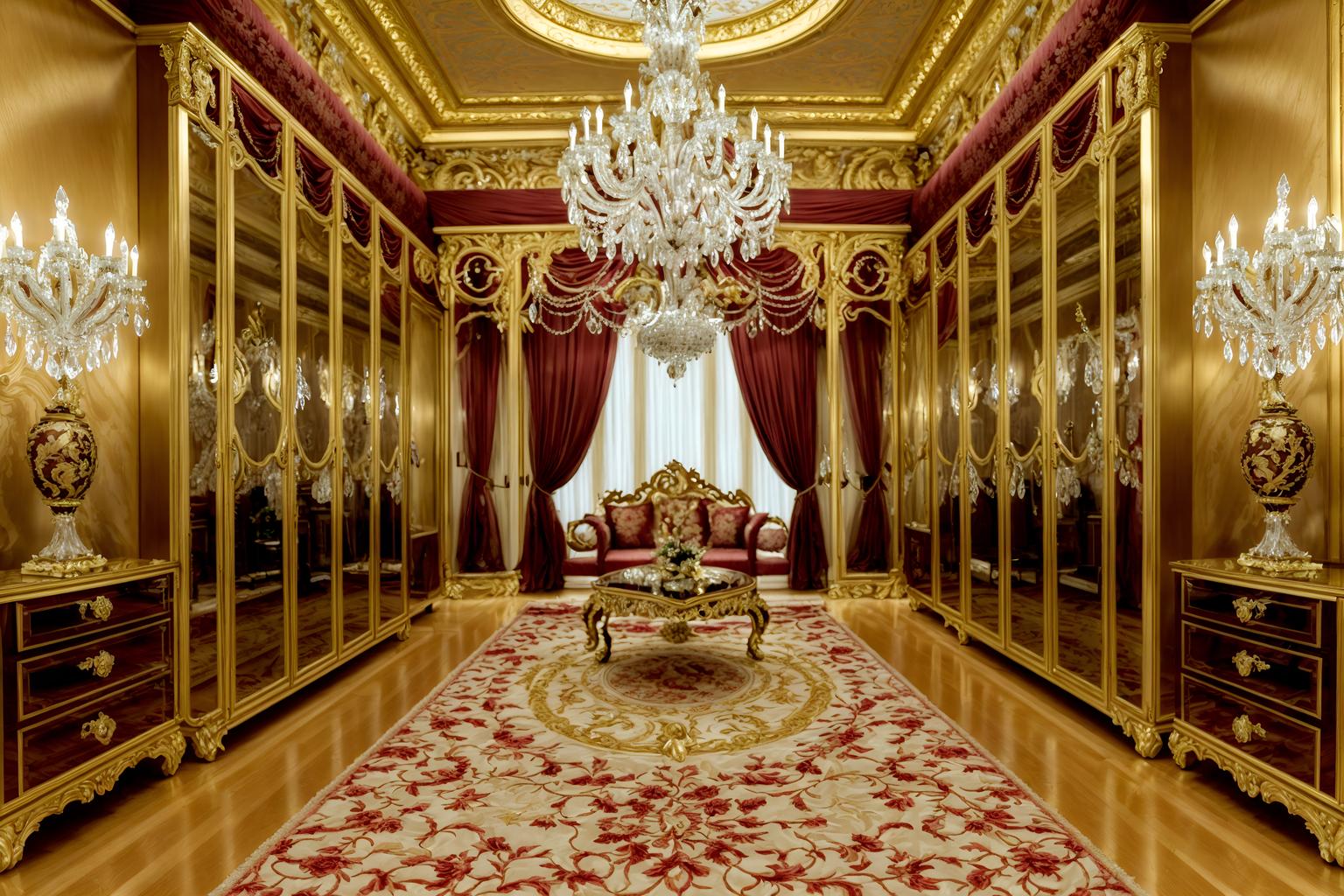baroque-style (walk in closet interior) . with crystal and glass accents and heavy moldings and luxurious floral and damask fabrics and grandeur and intricate carvings and ornaments and opulent and colossal furniture and pedestal feet and movement. . cinematic photo, highly detailed, cinematic lighting, ultra-detailed, ultrarealistic, photorealism, 8k. baroque interior design style. masterpiece, cinematic light, ultrarealistic+, photorealistic+, 8k, raw photo, realistic, sharp focus on eyes, (symmetrical eyes), (intact eyes), hyperrealistic, highest quality, best quality, , highly detailed, masterpiece, best quality, extremely detailed 8k wallpaper, masterpiece, best quality, ultra-detailed, best shadow, detailed background, detailed face, detailed eyes, high contrast, best illumination, detailed face, dulux, caustic, dynamic angle, detailed glow. dramatic lighting. highly detailed, insanely detailed hair, symmetrical, intricate details, professionally retouched, 8k high definition. strong bokeh. award winning photo.