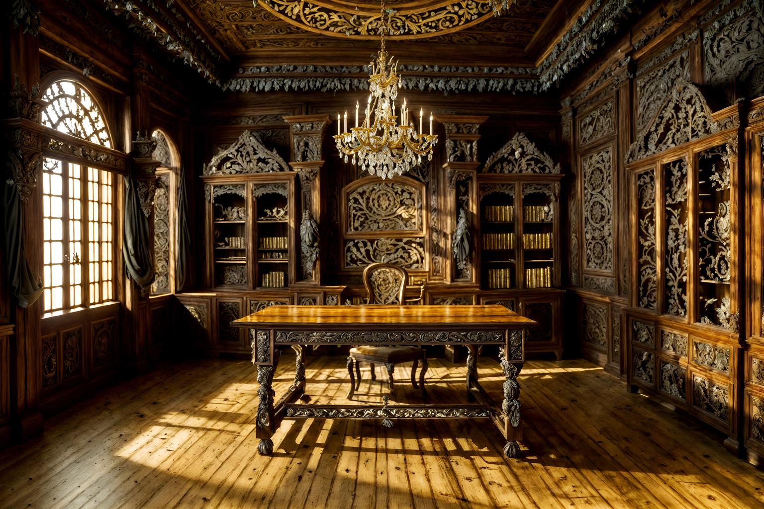 baroque-style (workshop interior) with wooden workbench and tool wall and messy and wooden workbench. . with crystal and glass accents and heavy moldings and luxurious floral and damask fabrics and drama and intricate carvings and ornaments and elaborate ornamentation and movement and grandeur. . cinematic photo, highly detailed, cinematic lighting, ultra-detailed, ultrarealistic, photorealism, 8k. baroque interior design style. masterpiece, cinematic light, ultrarealistic+, photorealistic+, 8k, raw photo, realistic, sharp focus on eyes, (symmetrical eyes), (intact eyes), hyperrealistic, highest quality, best quality, , highly detailed, masterpiece, best quality, extremely detailed 8k wallpaper, masterpiece, best quality, ultra-detailed, best shadow, detailed background, detailed face, detailed eyes, high contrast, best illumination, detailed face, dulux, caustic, dynamic angle, detailed glow. dramatic lighting. highly detailed, insanely detailed hair, symmetrical, intricate details, professionally retouched, 8k high definition. strong bokeh. award winning photo.