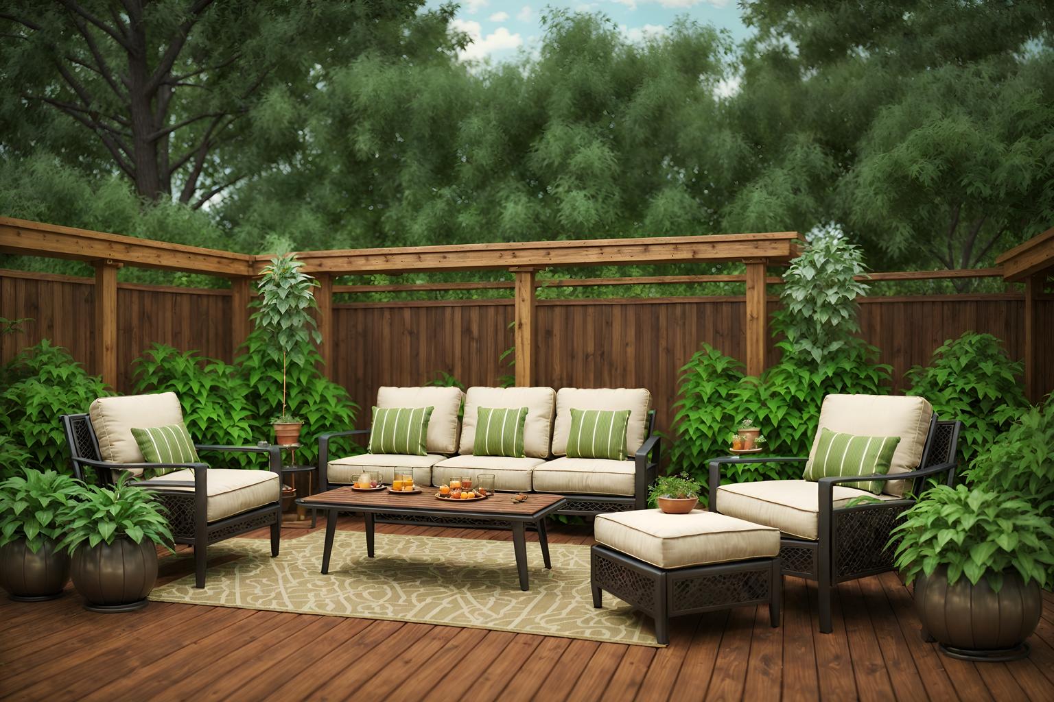 retro-style designed (outdoor patio ) with plant and deck with deck chairs and barbeque or grill and patio couch with pillows and grass and plant. . . cinematic photo, highly detailed, cinematic lighting, ultra-detailed, ultrarealistic, photorealism, 8k. retro design style. masterpiece, cinematic light, ultrarealistic+, photorealistic+, 8k, raw photo, realistic, sharp focus on eyes, (symmetrical eyes), (intact eyes), hyperrealistic, highest quality, best quality, , highly detailed, masterpiece, best quality, extremely detailed 8k wallpaper, masterpiece, best quality, ultra-detailed, best shadow, detailed background, detailed face, detailed eyes, high contrast, best illumination, detailed face, dulux, caustic, dynamic angle, detailed glow. dramatic lighting. highly detailed, insanely detailed hair, symmetrical, intricate details, professionally retouched, 8k high definition. strong bokeh. award winning photo.