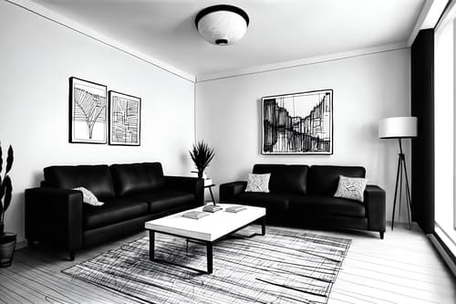 (hand-drawn monochrome black and white sketch line drawing)++ of sketch-style interior designed (living room) apartment interior. a sketch of interior. with . . a sketch of interior. with televisions and plant and occasional tables. trending on artstation. black and white line drawing sketch without colors. masterpiece, cinematic light, ultrarealistic+, photorealistic+, 8k, raw photo, realistic, sharp focus on eyes, (symmetrical eyes), (intact eyes), hyperrealistic, highest quality, best quality, , highly detailed, masterpiece, best quality, extremely detailed 8k wallpaper, masterpiece, best quality, ultra-detailed, best shadow, detailed background, detailed face, detailed eyes, high contrast, best illumination, detailed face, dulux, caustic, dynamic angle, detailed glow. dramatic lighting. highly detailed, insanely detailed hair, symmetrical, intricate details, professionally retouched, 8k high definition. strong bokeh. award winning photo.
