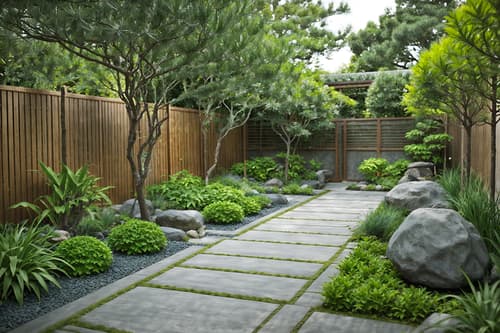 photo from pinterest of zen-style designed (outdoor garden ) with garden plants and grass and garden tree and garden plants. . with japanese minimalist and asian and serenity and harmony and calm and neutral colors and japanese minimalist and clutter free and asian zen and clean lines. . cinematic photo, highly detailed, cinematic lighting, ultra-detailed, ultrarealistic, photorealism, 8k. trending on pinterest. zen design style. masterpiece, cinematic light, ultrarealistic+, photorealistic+, 8k, raw photo, realistic, sharp focus on eyes, (symmetrical eyes), (intact eyes), hyperrealistic, highest quality, best quality, , highly detailed, masterpiece, best quality, extremely detailed 8k wallpaper, masterpiece, best quality, ultra-detailed, best shadow, detailed background, detailed face, detailed eyes, high contrast, best illumination, detailed face, dulux, caustic, dynamic angle, detailed glow. dramatic lighting. highly detailed, insanely detailed hair, symmetrical, intricate details, professionally retouched, 8k high definition. strong bokeh. award winning photo.