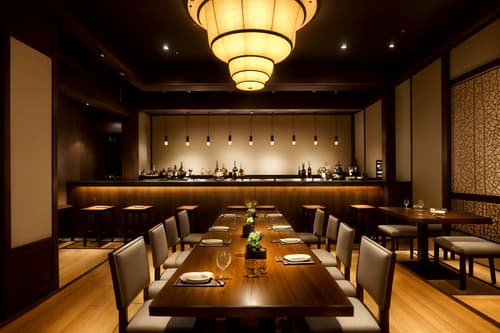 photo from pinterest of zen-style interior designed (restaurant interior) with restaurant decor and restaurant bar and restaurant chairs and restaurant dining tables and restaurant decor. . with japanese interior and asian zen interior and clean lines and calm and neutral colors and simplicity and serenity and harmony and mimimalist and clutter free. . cinematic photo, highly detailed, cinematic lighting, ultra-detailed, ultrarealistic, photorealism, 8k. trending on pinterest. zen interior design style. masterpiece, cinematic light, ultrarealistic+, photorealistic+, 8k, raw photo, realistic, sharp focus on eyes, (symmetrical eyes), (intact eyes), hyperrealistic, highest quality, best quality, , highly detailed, masterpiece, best quality, extremely detailed 8k wallpaper, masterpiece, best quality, ultra-detailed, best shadow, detailed background, detailed face, detailed eyes, high contrast, best illumination, detailed face, dulux, caustic, dynamic angle, detailed glow. dramatic lighting. highly detailed, insanely detailed hair, symmetrical, intricate details, professionally retouched, 8k high definition. strong bokeh. award winning photo.