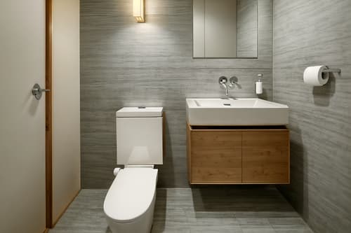 photo from pinterest of zen-style interior designed (toilet interior) with sink with tap and toilet paper hanger and toilet with toilet seat up and sink with tap. . with japanese minimalist interior and japanese interior and japanese minimalist interior and simplicity and asian zen interior and clutter free and mimimalist and calm and neutral colors. . cinematic photo, highly detailed, cinematic lighting, ultra-detailed, ultrarealistic, photorealism, 8k. trending on pinterest. zen interior design style. masterpiece, cinematic light, ultrarealistic+, photorealistic+, 8k, raw photo, realistic, sharp focus on eyes, (symmetrical eyes), (intact eyes), hyperrealistic, highest quality, best quality, , highly detailed, masterpiece, best quality, extremely detailed 8k wallpaper, masterpiece, best quality, ultra-detailed, best shadow, detailed background, detailed face, detailed eyes, high contrast, best illumination, detailed face, dulux, caustic, dynamic angle, detailed glow. dramatic lighting. highly detailed, insanely detailed hair, symmetrical, intricate details, professionally retouched, 8k high definition. strong bokeh. award winning photo.