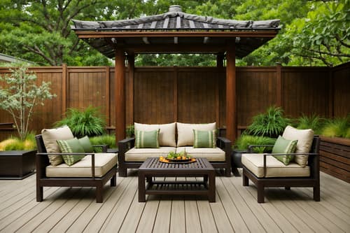 photo from pinterest of zen-style designed (outdoor patio ) with barbeque or grill and patio couch with pillows and deck with deck chairs and grass and plant and barbeque or grill. . with natural textures and simplicity and japanese and asian and asian zen and japanese minimalist and serenity and harmony and calm and neutral colors. . cinematic photo, highly detailed, cinematic lighting, ultra-detailed, ultrarealistic, photorealism, 8k. trending on pinterest. zen design style. masterpiece, cinematic light, ultrarealistic+, photorealistic+, 8k, raw photo, realistic, sharp focus on eyes, (symmetrical eyes), (intact eyes), hyperrealistic, highest quality, best quality, , highly detailed, masterpiece, best quality, extremely detailed 8k wallpaper, masterpiece, best quality, ultra-detailed, best shadow, detailed background, detailed face, detailed eyes, high contrast, best illumination, detailed face, dulux, caustic, dynamic angle, detailed glow. dramatic lighting. highly detailed, insanely detailed hair, symmetrical, intricate details, professionally retouched, 8k high definition. strong bokeh. award winning photo.